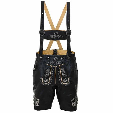 Other mens Leather Lederhosen Albert Black Size US 34 / EU 50 - 4 Thumbnail