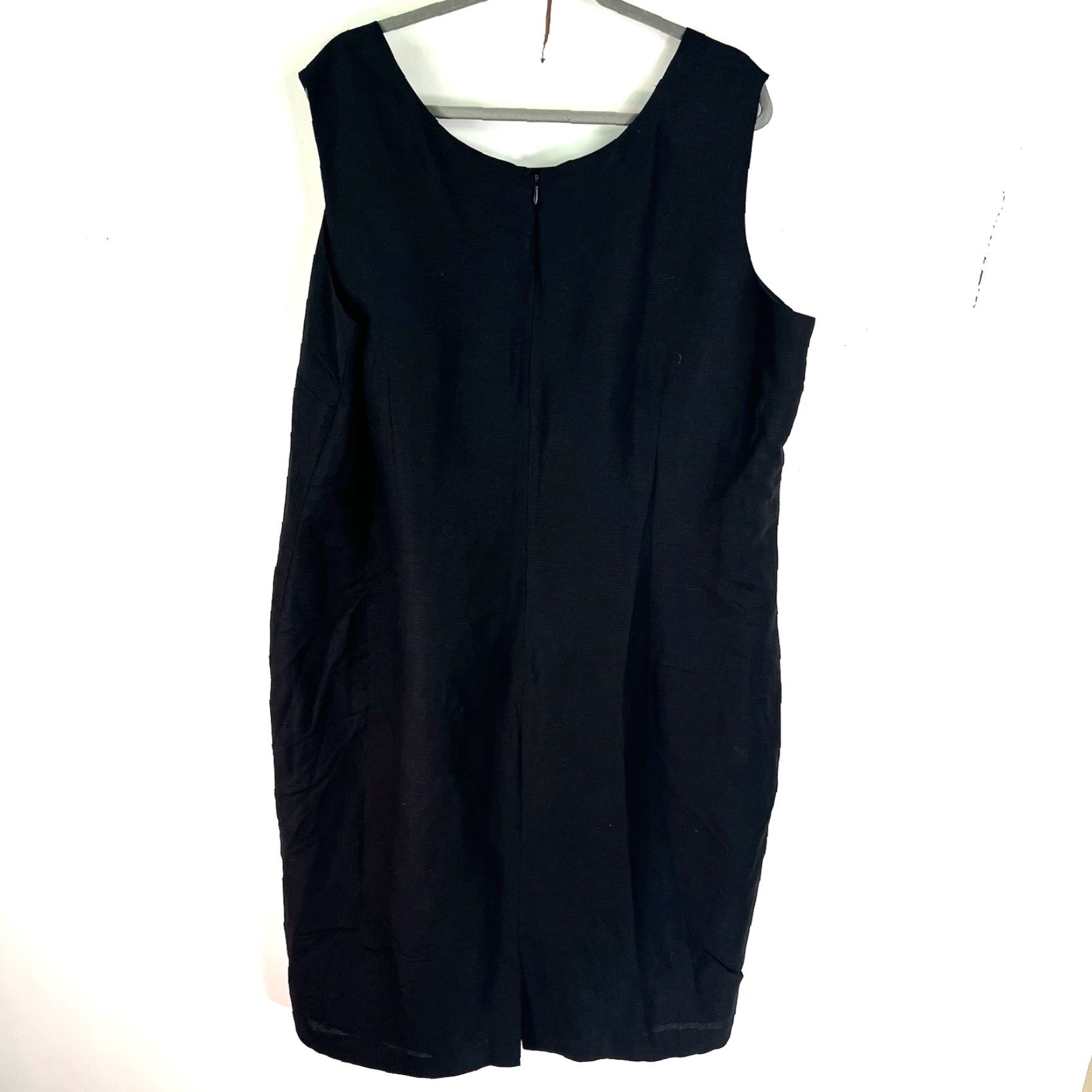 Vintage VINTAGE No — Jessica London Shift Dress Women 24W Black Linen Lined Knee Length Sleeveless Pullover 100% Linen Womens Size 24 Size 4XL / US 24-26 - 6 Thumbnail