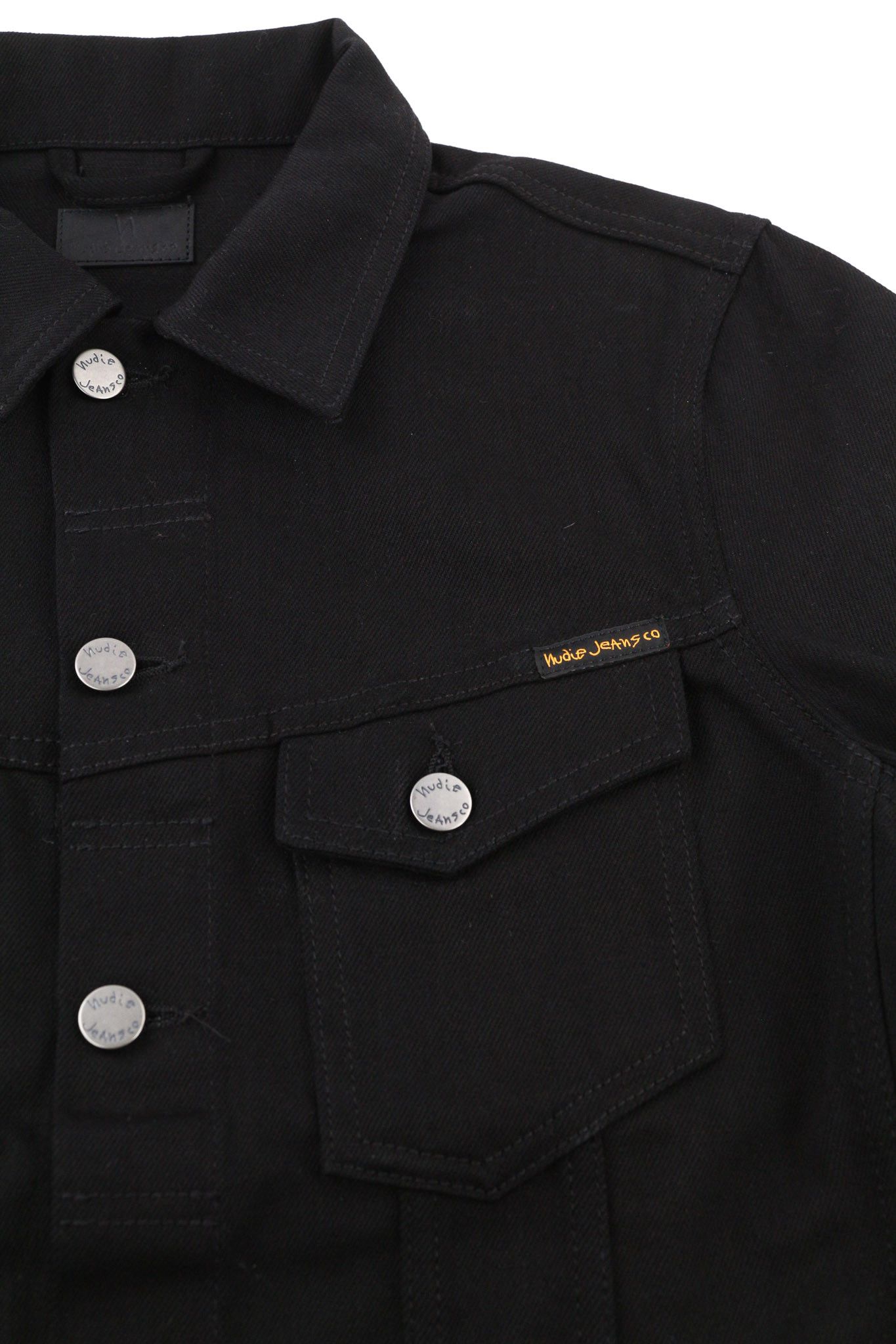 Nudie Jeans KENNY XS Dry Black Polo Neck Denim Jacket 81593 Size US XS / EU 42 / 0 - 6 Thumbnail