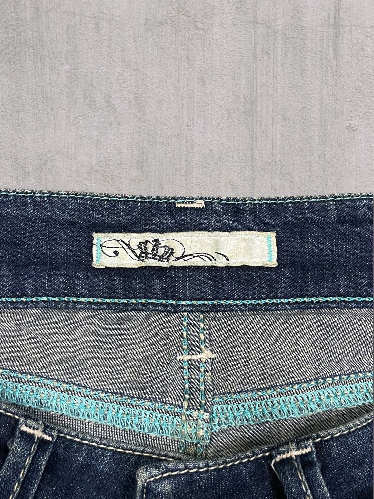Japanese Brand Vintage Japanese Y2K Women’s Low Rise Bootcut Dark Jeans Size 28" / US 6 / IT 42 - 10 Thumbnail