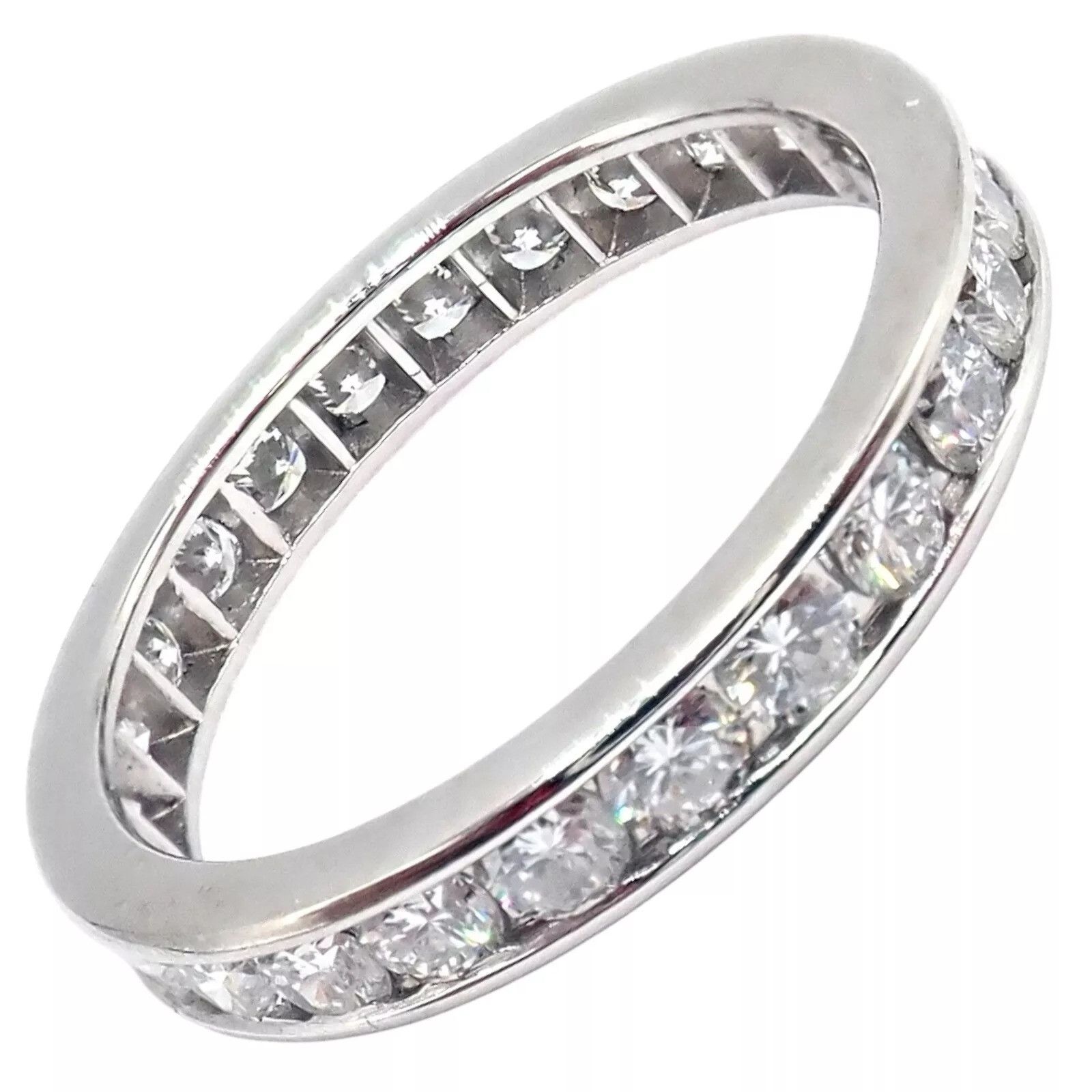 Tiffany & Co. Tiffany & Co Platinum 0.80ct Diamond Eternity 3mm Band Ring Size ONE SIZE - 6 Thumbnail