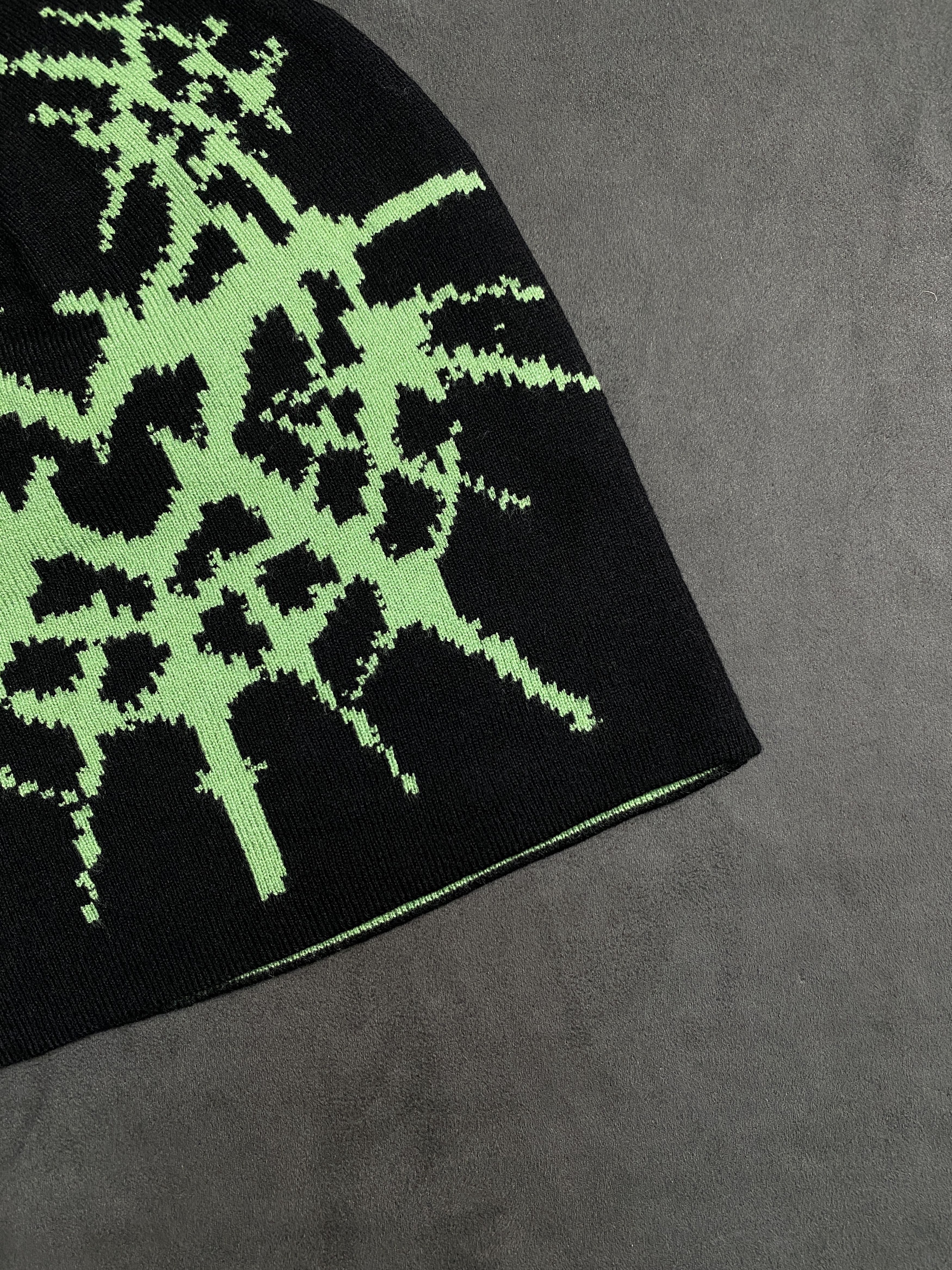 Japanese Brand Rare Y2k Gothic Spider Graphic No Cuff Knit Black Beanie OS Size ONE SIZE - 2 Thumbnail