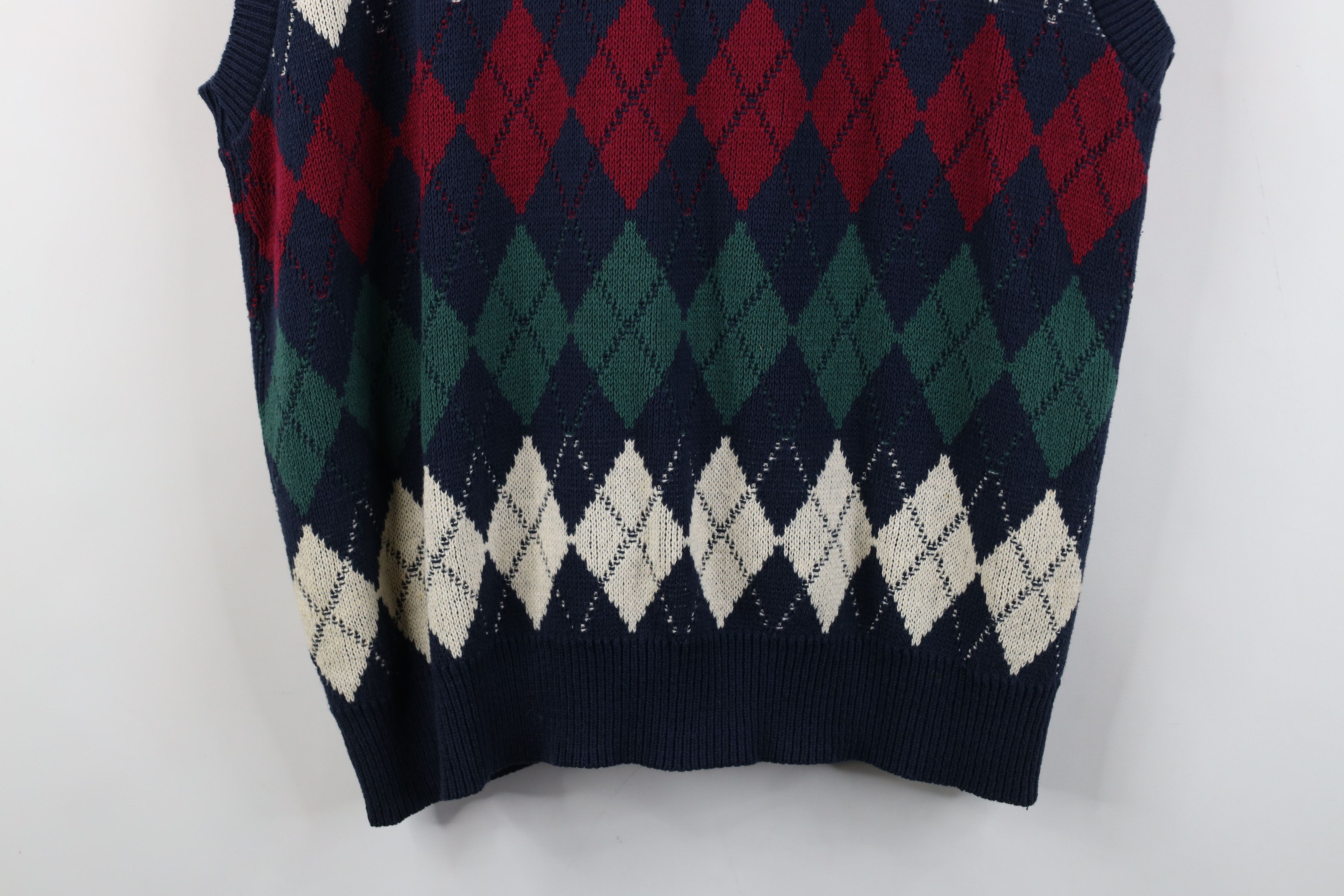 Vintage Vintage 90s Streetwear Argyle Diamond Knit Sweater Vest USA Size US L / EU 52-54 / 3 - 13 Thumbnail