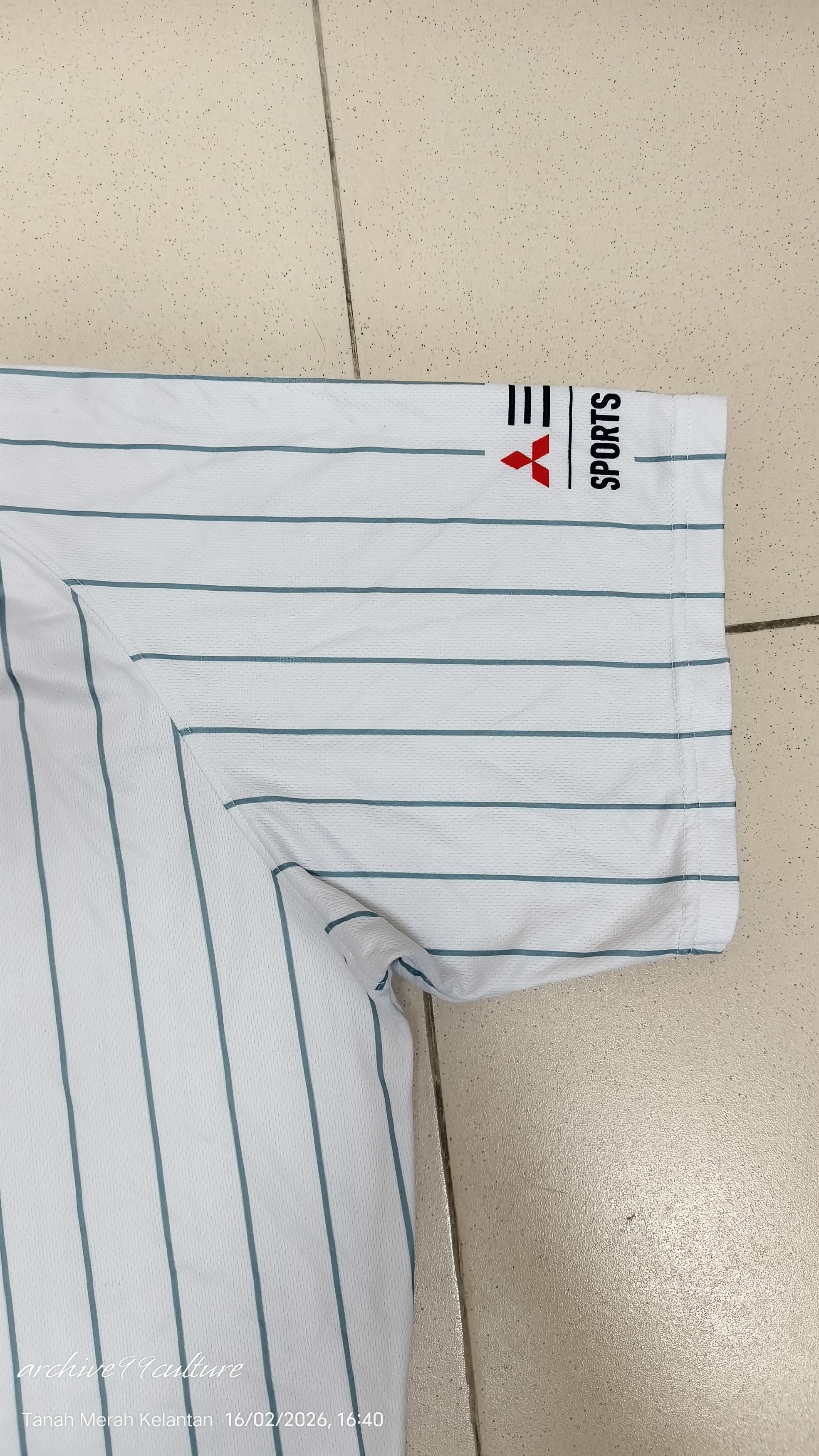 Japanese Brand RARE Mitsubishi Heavy Industries Pinstripe Baseball Jersey Size US XL / EU 56 / 4 - 6 Thumbnail