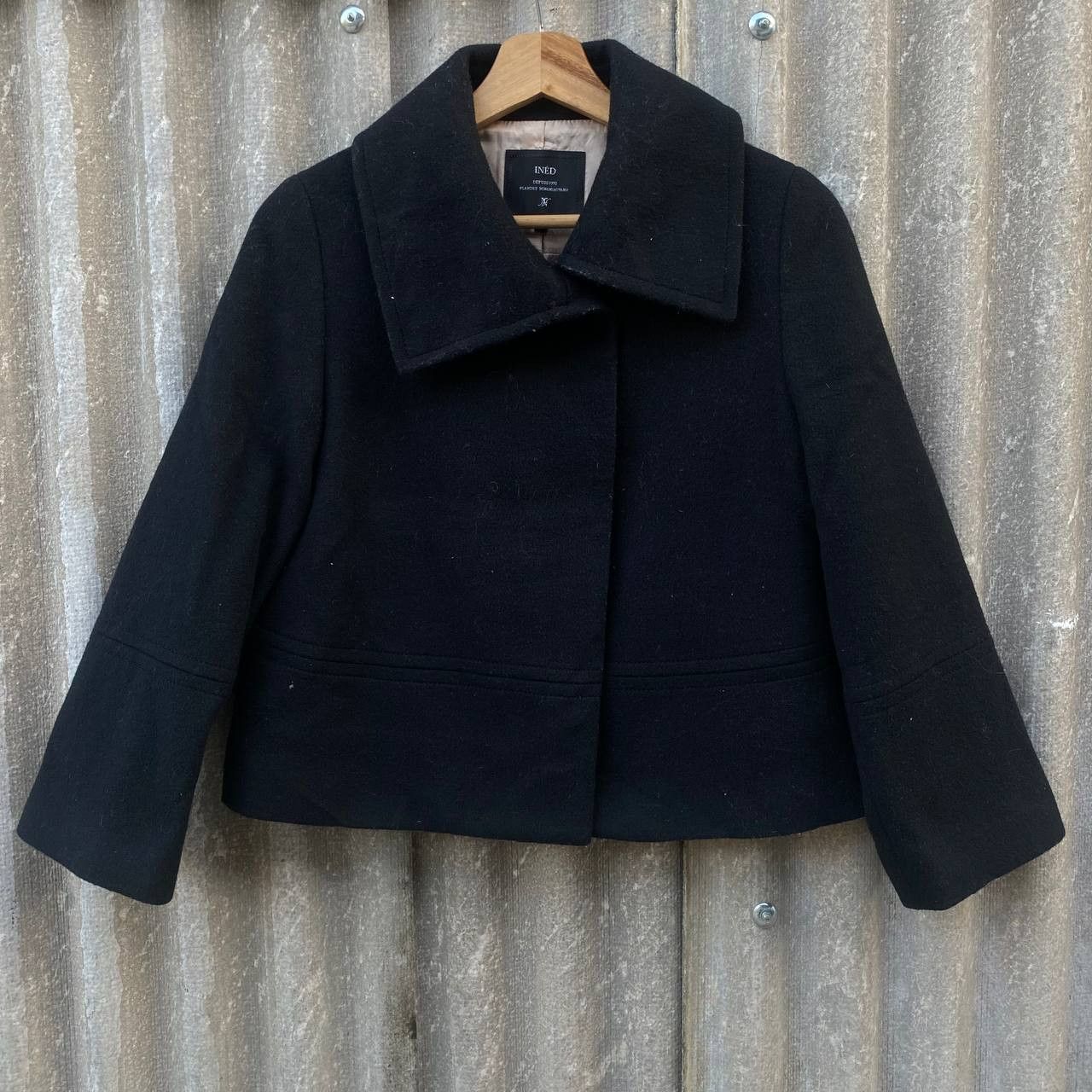 Japanese Brand Ined by Yohji Yamamoto Wool Crop Blazer Coat Jacket Size S / US 4 / IT 40 - 1 Thumbnail