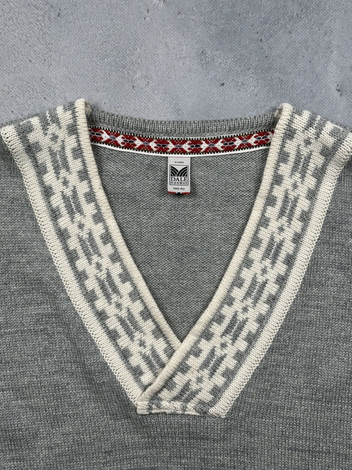 Dale Of Norway Dale Of Norway Grey Wool V Neck Nordic Pattern Knit Sweater Size XL / US 12-14 / IT 48-50 - 8 Thumbnail