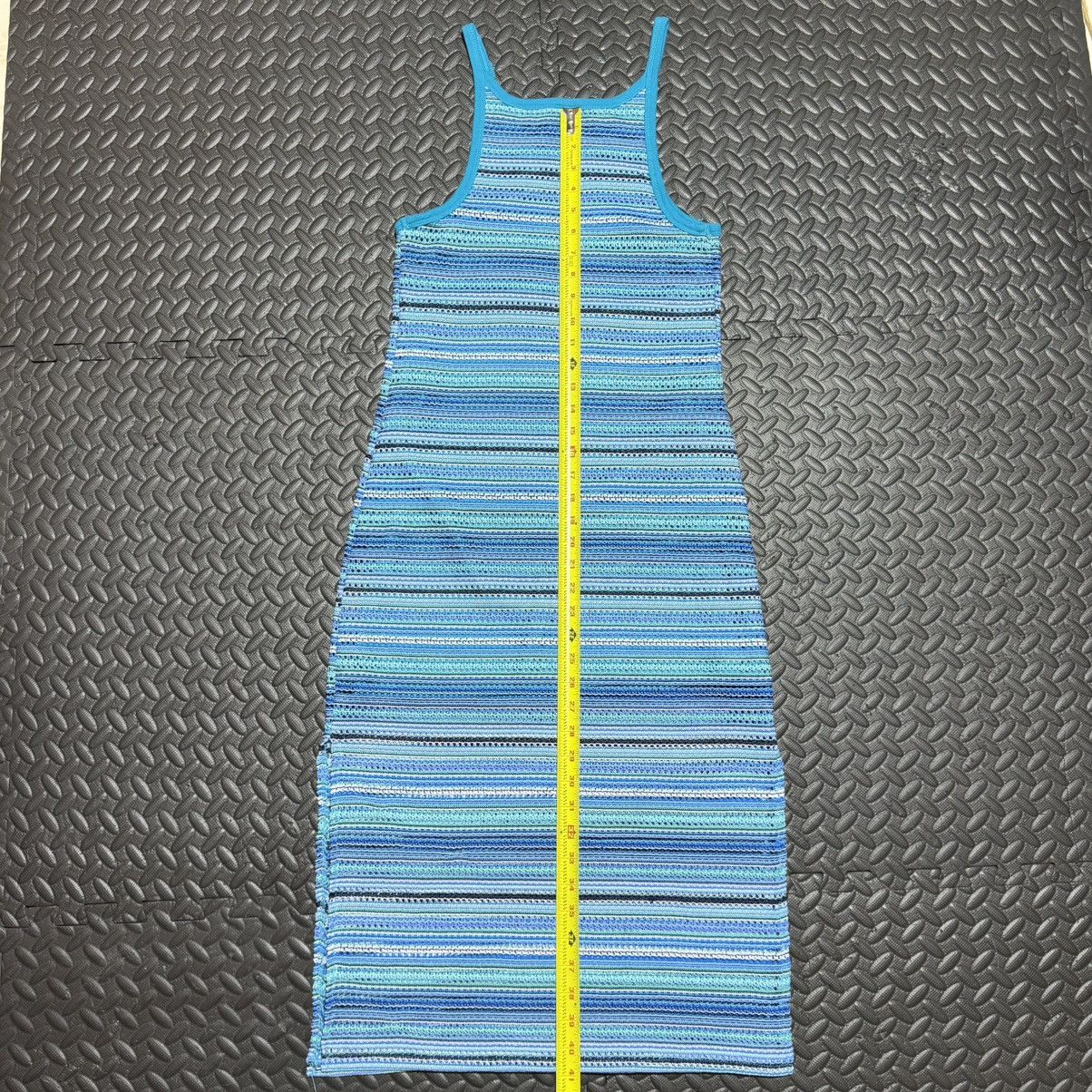 Other No Boundaries Midi Dress Striped Knit Tank Blue Womens Large Size L / US 10 / IT 46 - 11 Thumbnail