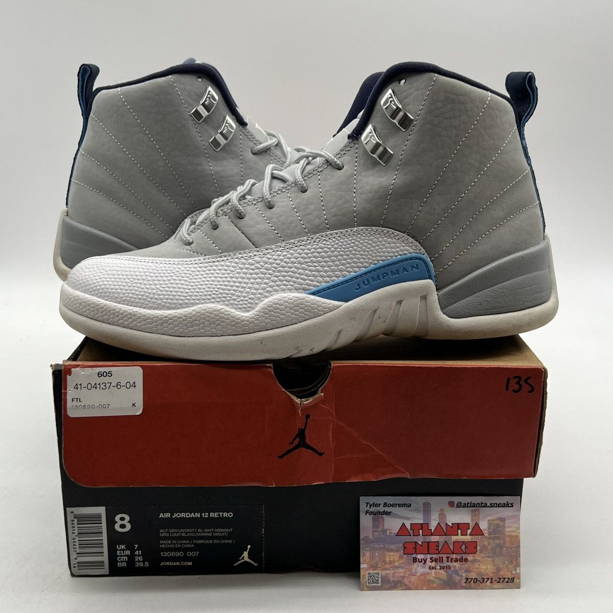 Jordan Brand Air Jordan 12 grey university blue Size US 8 / EU 41 - 1 Thumbnail