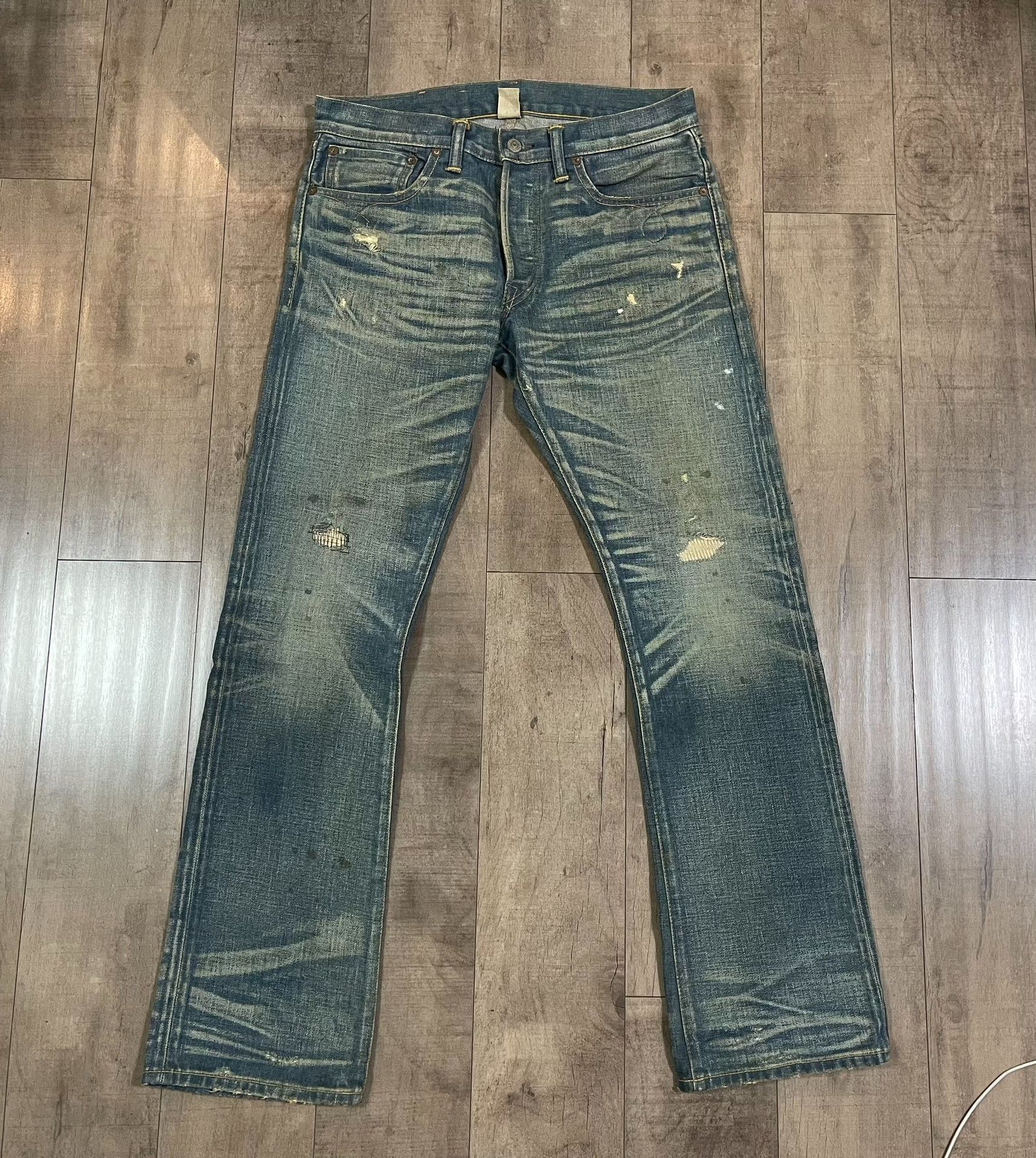 RRL Ralph Lauren RRL Distressed Washed Denim Jeans Size US 32 / EU 48 - 1 Thumbnail