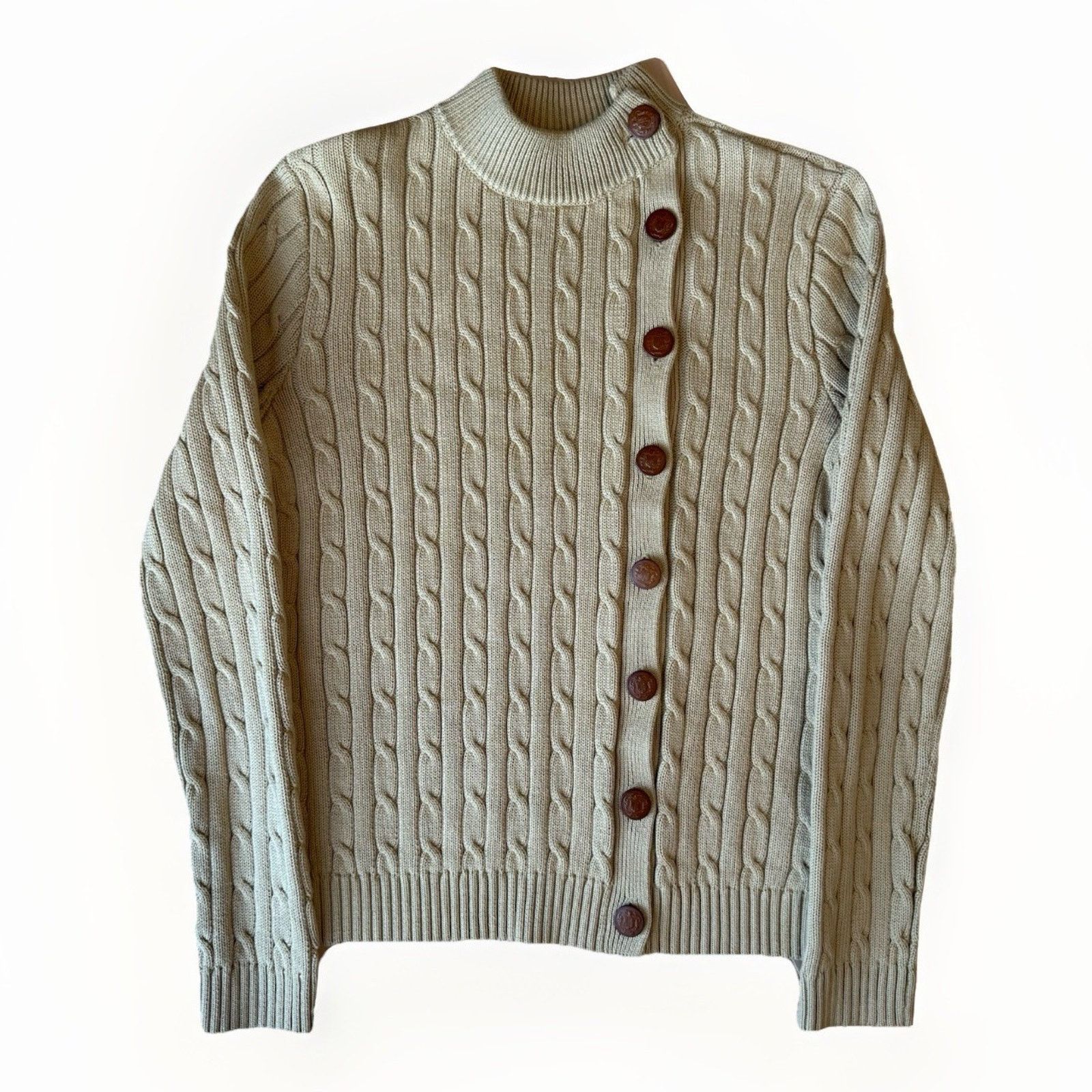 Lauren Ralph Lauren Lauren Ralph Lauren Cable Knit Sweater Women's Small Khaki Size S / US 4 / IT 40 - 1 Thumbnail