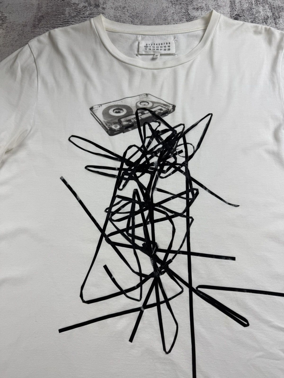 Maison Margiela Maison Margiela AW16 Men’s Large White Designer Cotton Tape T Shirt Tee Jersey Size US L / EU 52-54 / 3 - 9 Thumbnail
