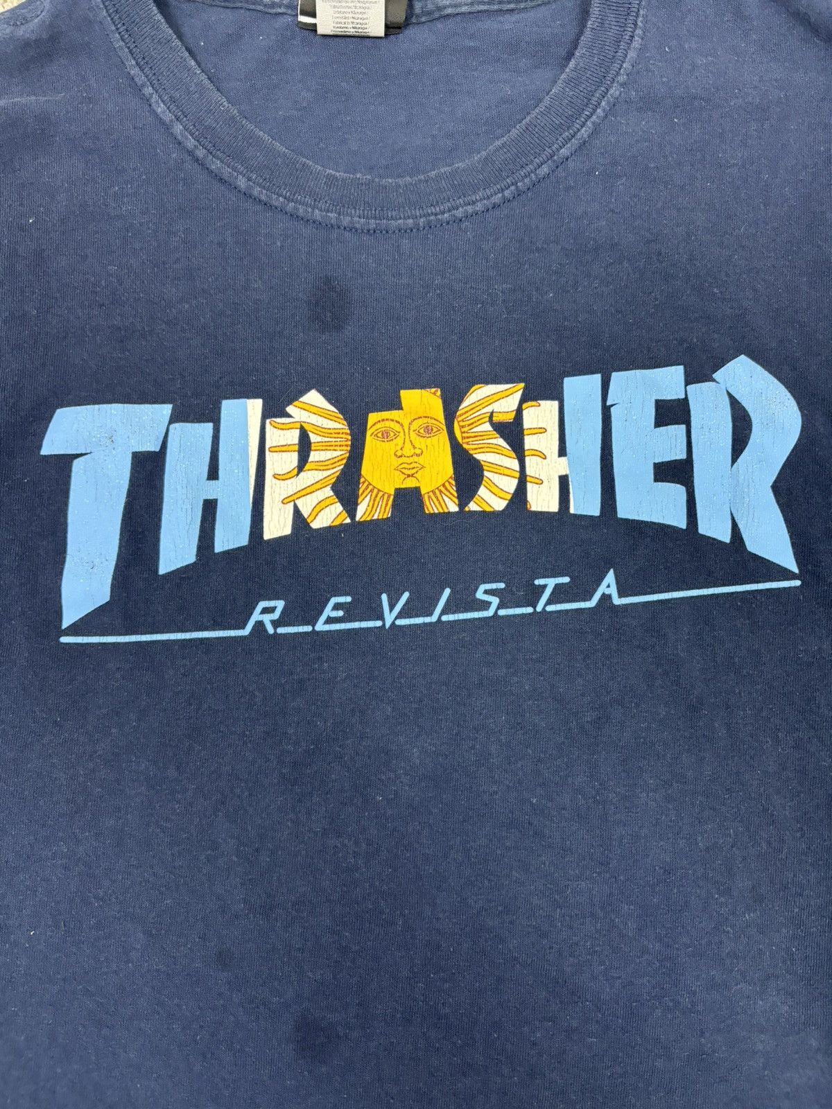Thrasher Cropped navy thrasher revista tshirt Size US L / EU 52-54 / 3 - 4 Thumbnail