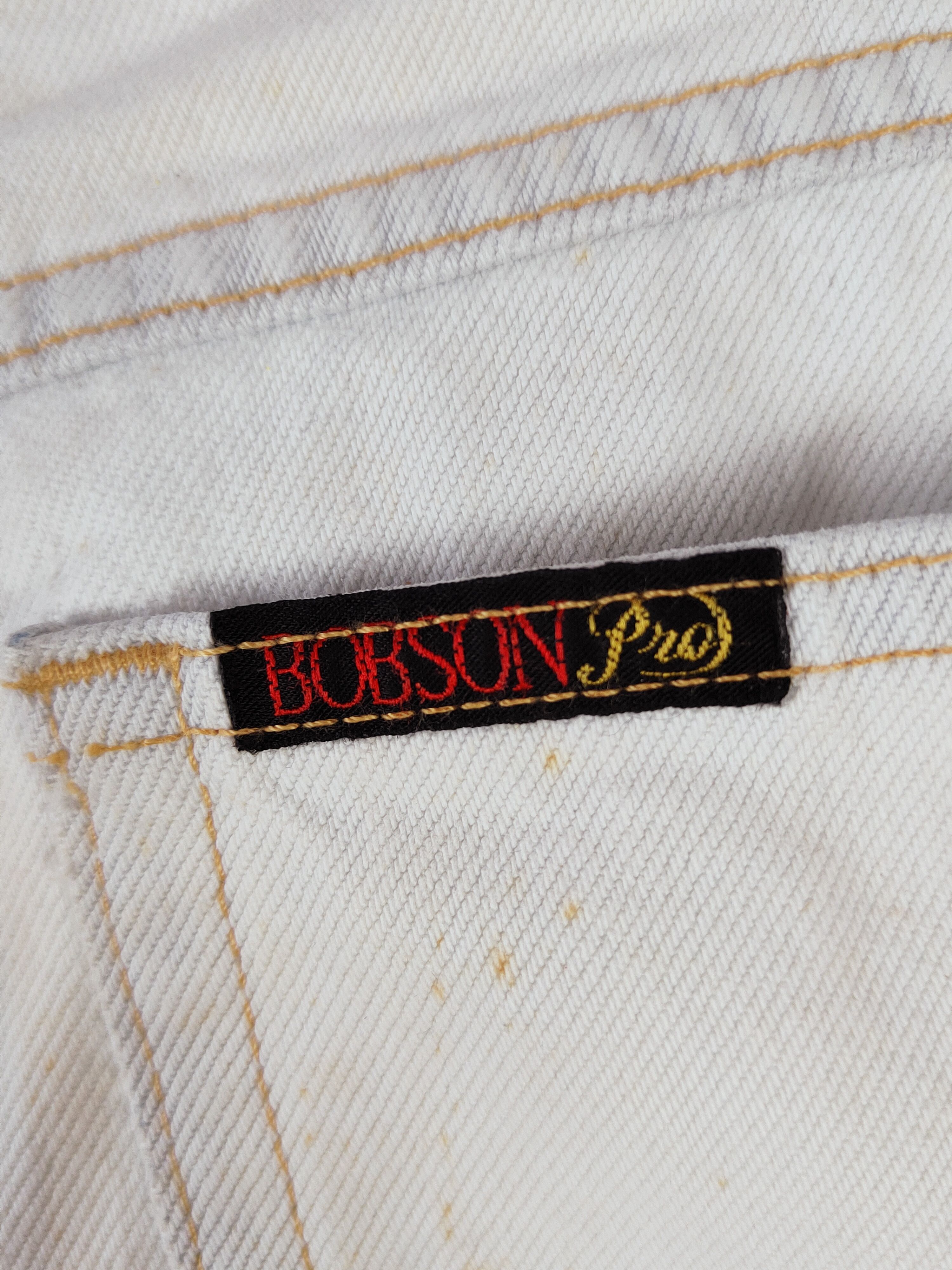 Japanese Brand Bobson Pro White vintage Distressed Ripped Jeans #W543 Size US 33 - 12 Thumbnail