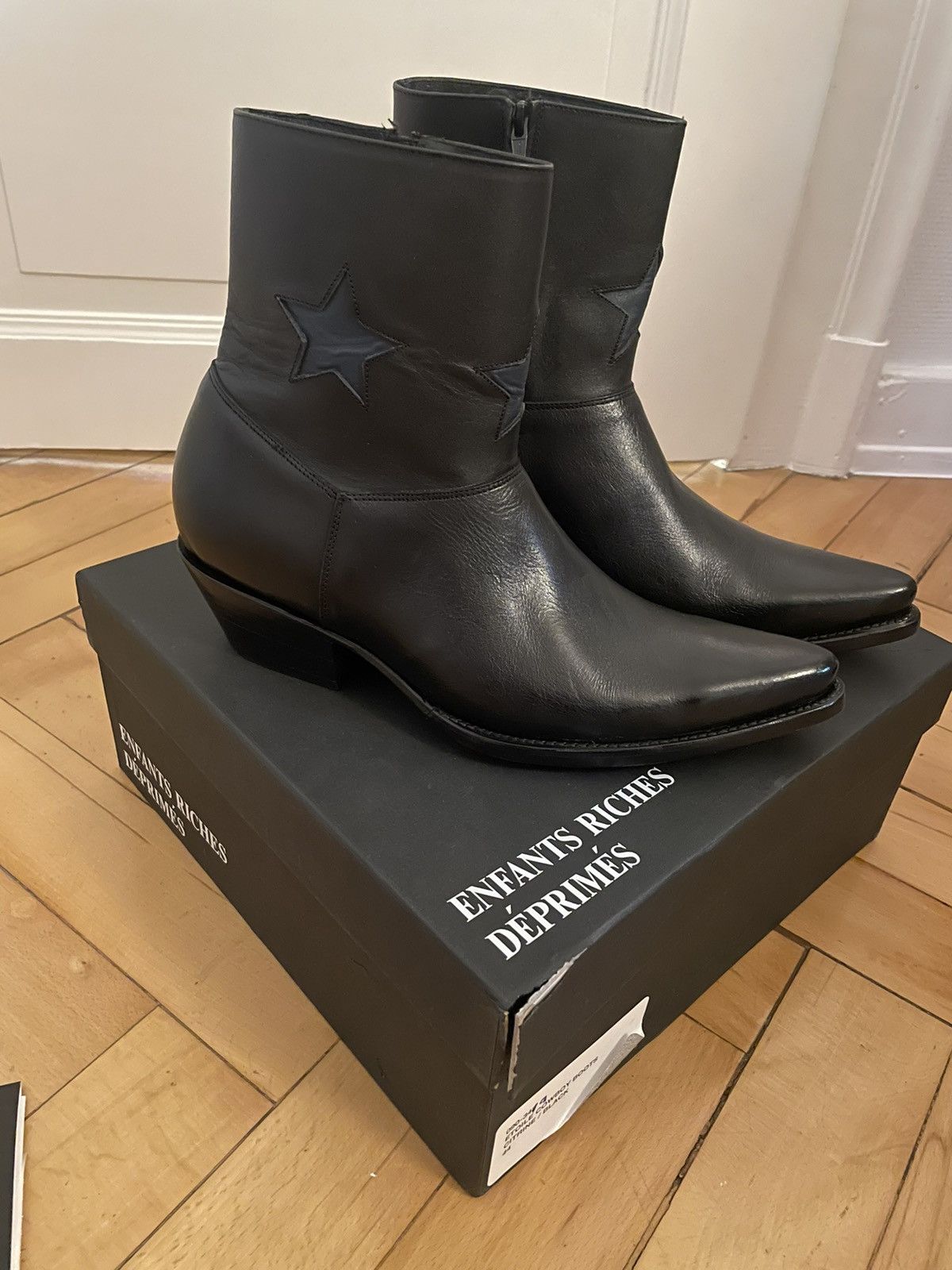 image of Enfants Riches Deprimes Cowboy Boots in Black, Men's (Size 11)