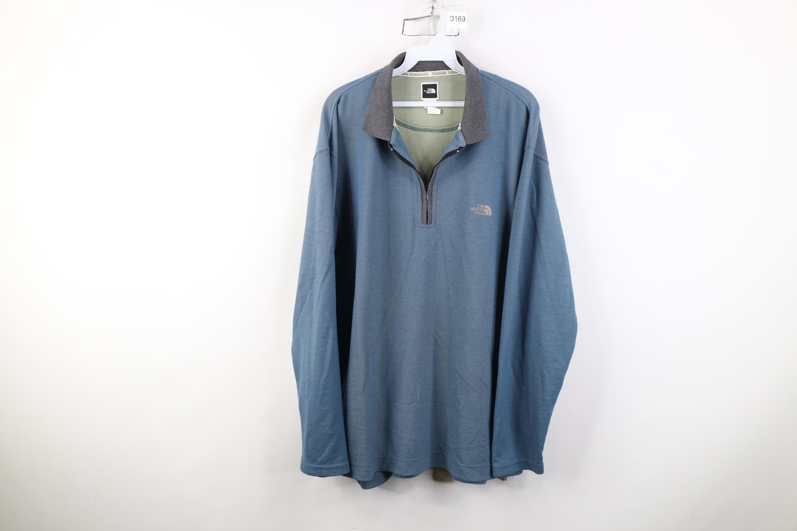 The North Face Vintage 90s The North Face Knit 1/4 Zip Polo Blue USA Size US L / EU 52-54 / 3 - 1 Thumbnail