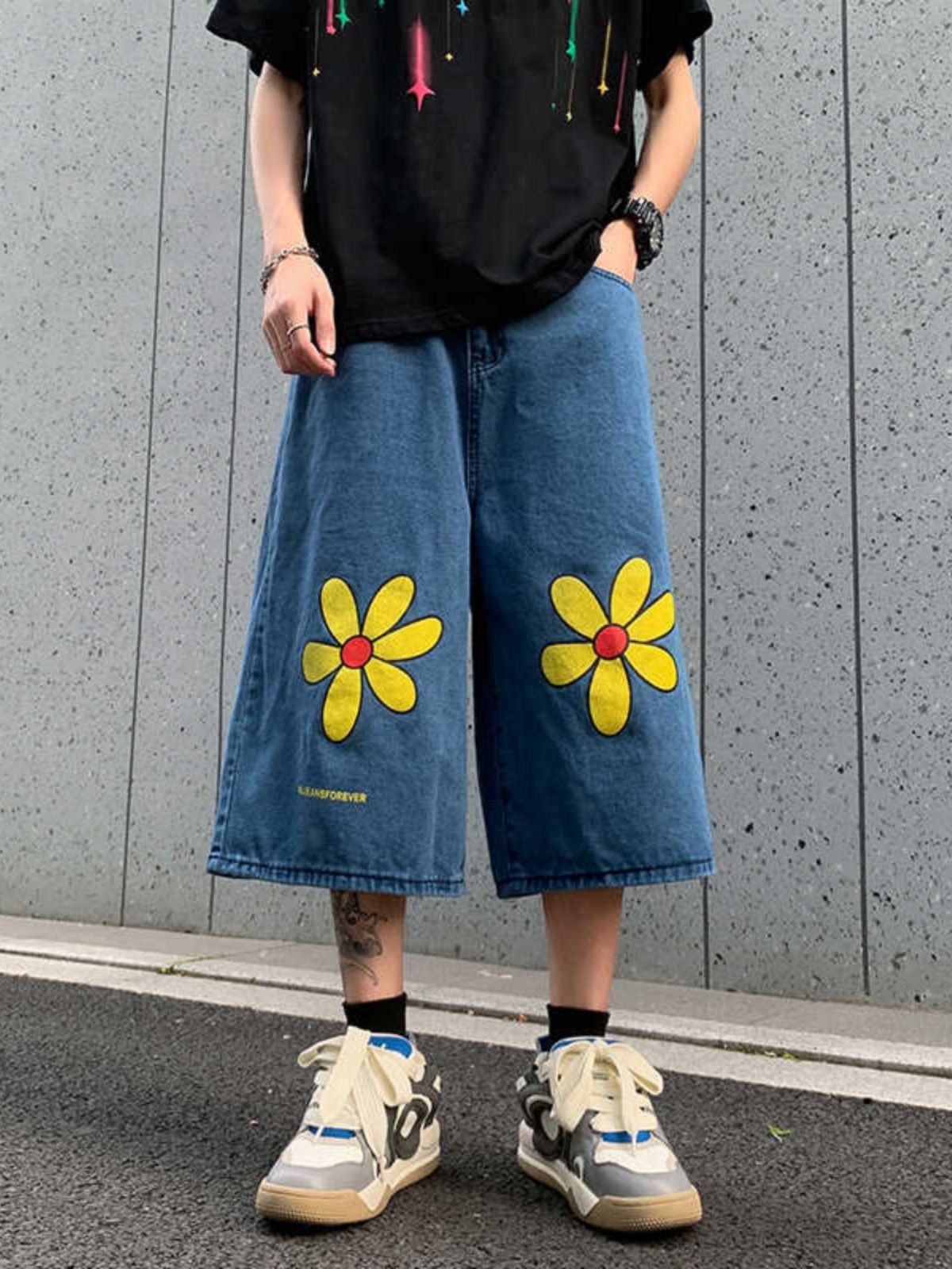 Japanese Brand × Jean Retro floral embroidered denim shorts Size US 32 / EU 48 - 1 Thumbnail