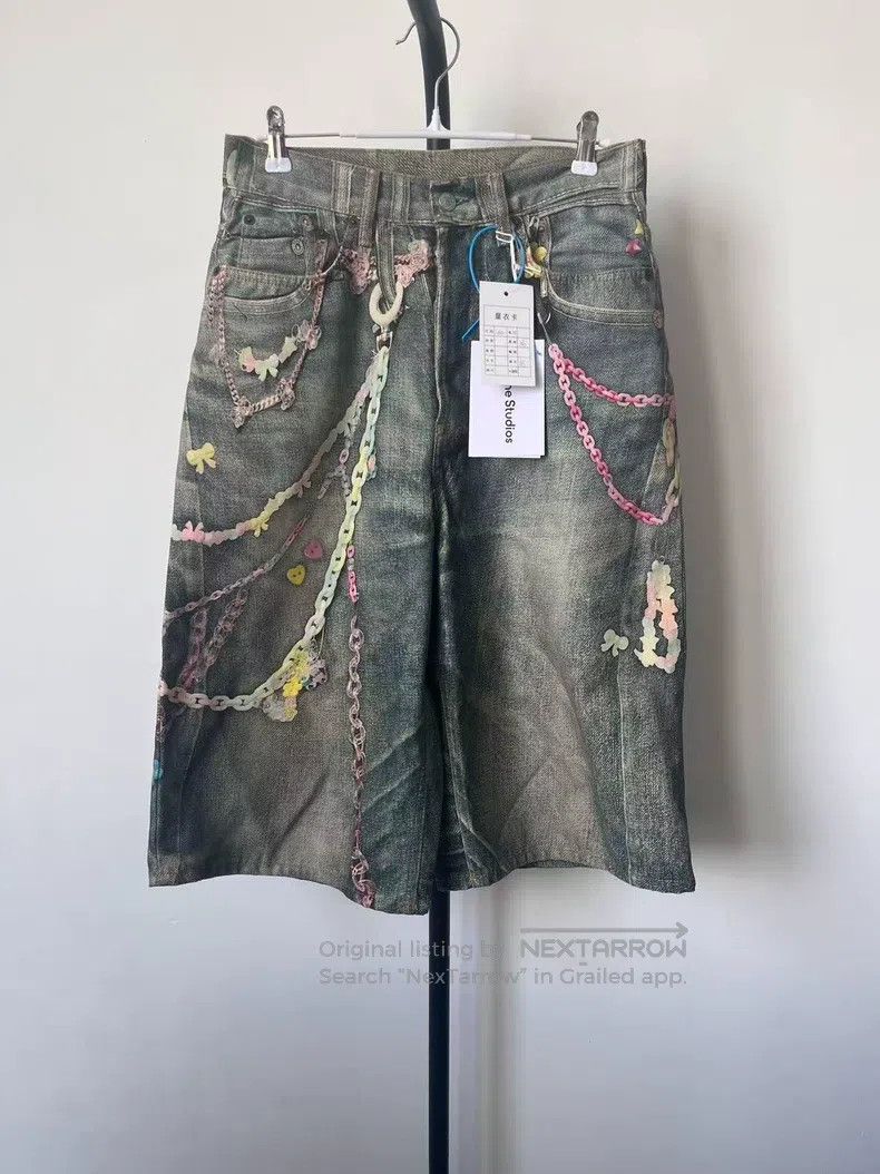 Acne Studios Acne Studios Loose retro printed wide-leg capri denim shor Size US 28 / EU 44 - 1 Thumbnail