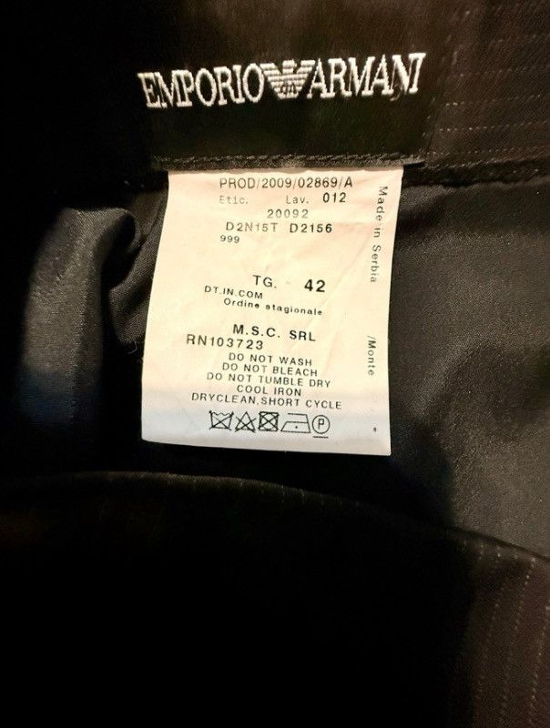 Emporio Armani Emporio Armani Black Wool Pencil Skirt - Size TG 42 (US 6-8) Size 28" / US 6 / IT 42 - 7 Thumbnail