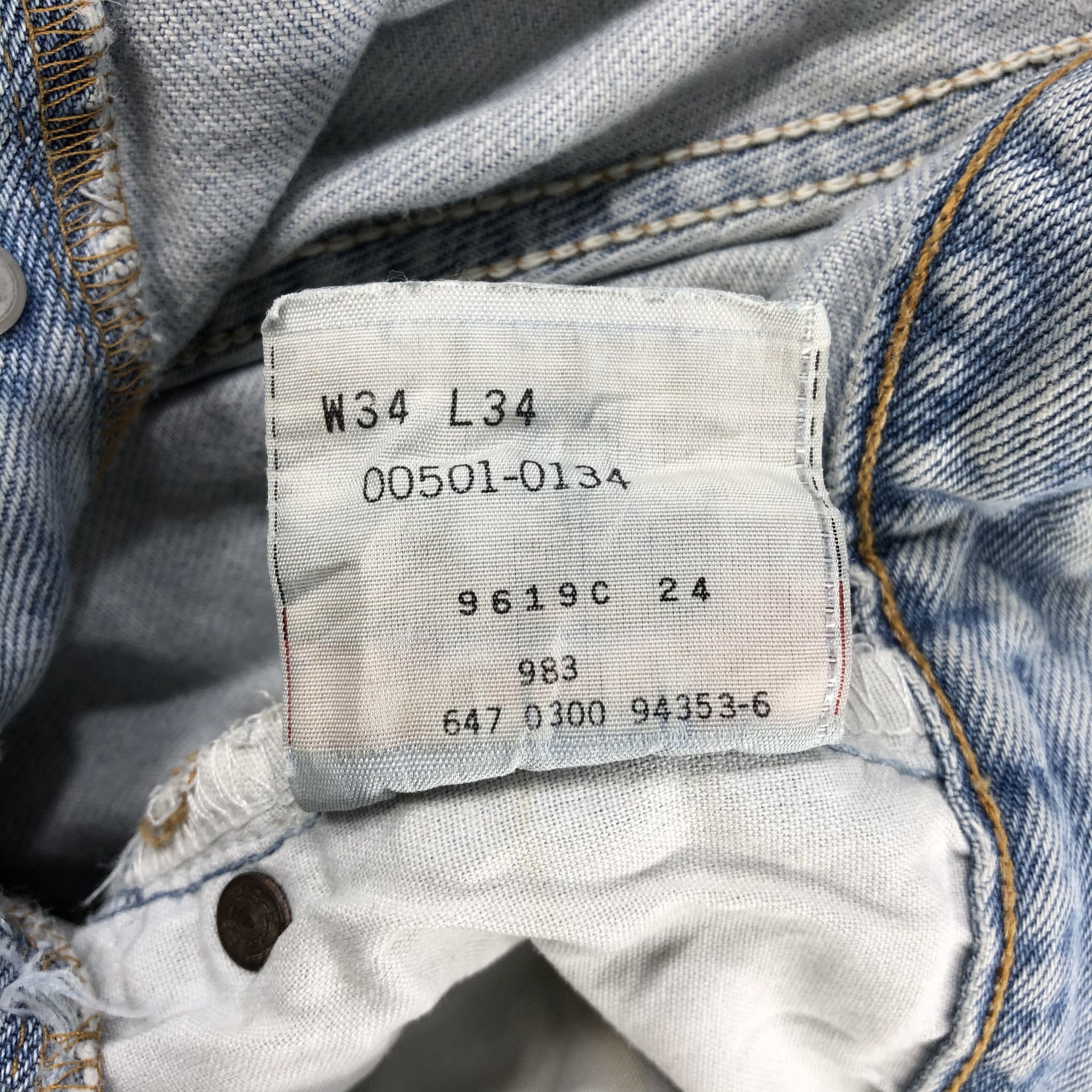 Levi's Vintage 90s Levi's 501 Jeans Dirty Light wash Denim KJ791 Size US 34 / EU 50 - 15 Thumbnail