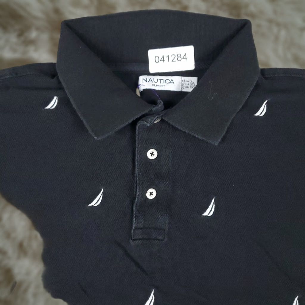 Nautica Nautica Polo Shirt Mens XL Black Solid Button-Front Casual Short Sleeve Cotton Blend Polo Shirt Men XL Black Nautica Regular Fit Size US XL / EU 56 / 4 - 1 Thumbnail