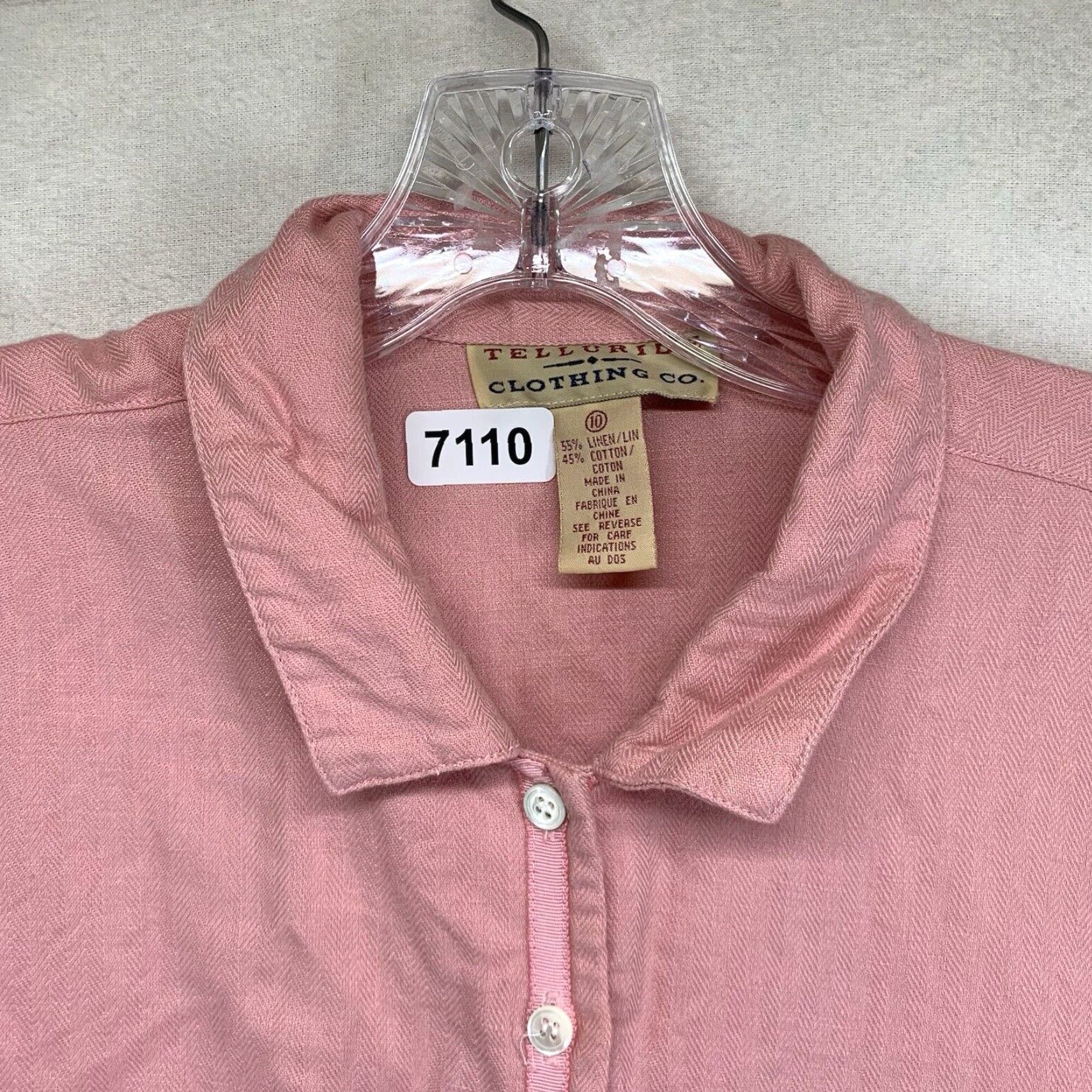 Vintage Vintage Tellurid Women's Linen Cotton Blend Button-Up Shirt Size 10 Pink Casual travel beach retro Size L / US 10 / IT 46 - 3 Thumbnail