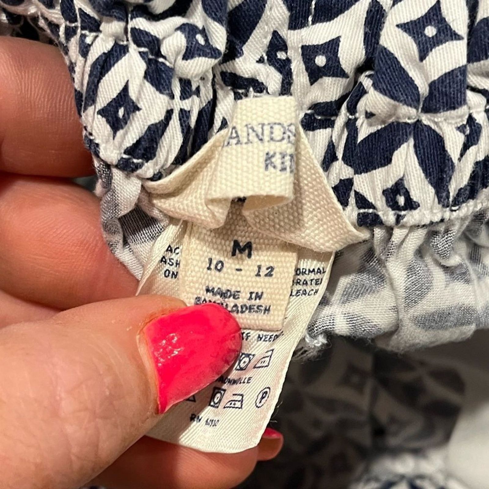 & Other Stories Lands' End Kids Girls Pull-On Shorts Blue White M 10-12 Size US 32 / EU 48 - 5 Thumbnail