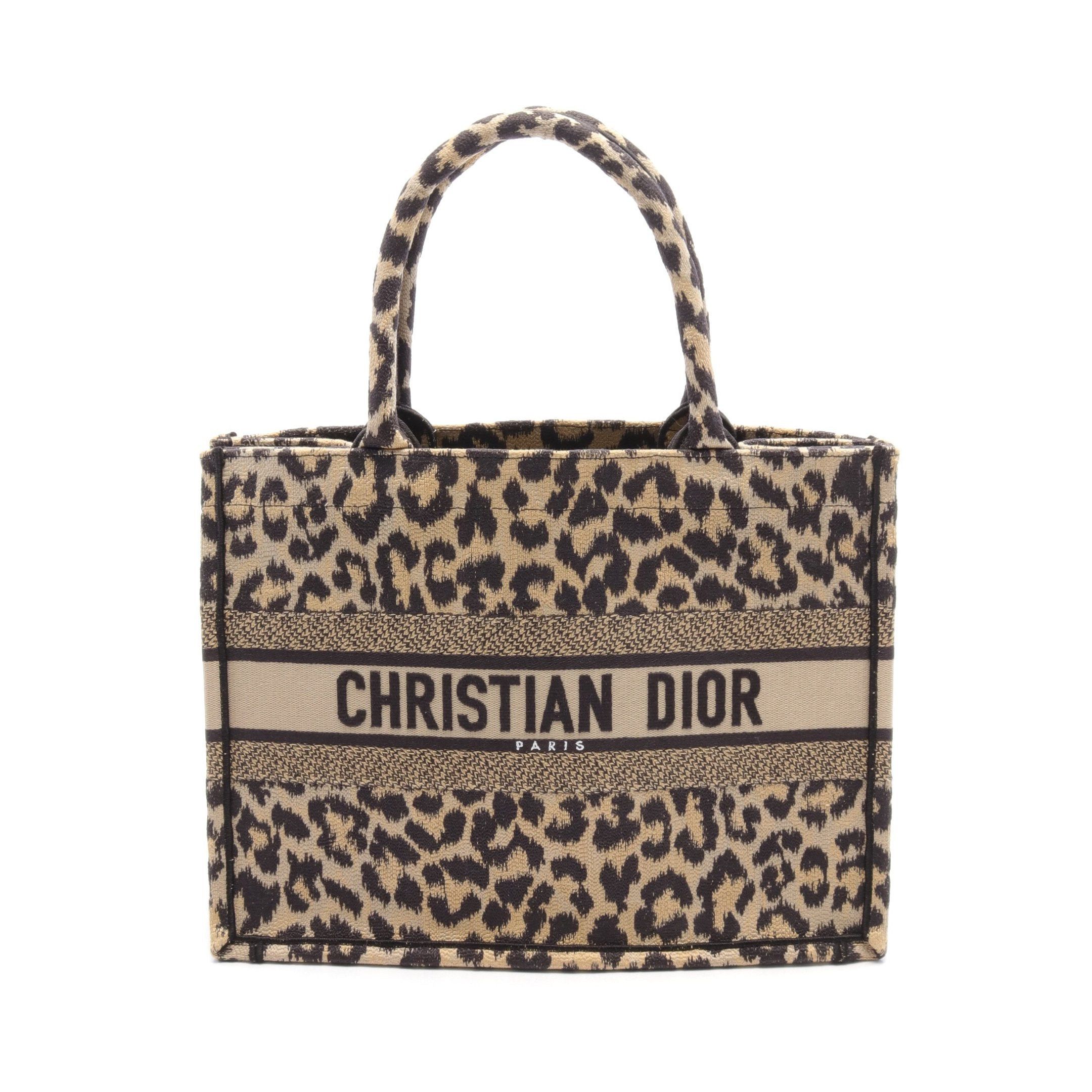 Dior Dior Book Tote Medium Handbag Bag Leopard Canvas Beige Brown Size ONE SIZE - 1 Thumbnail