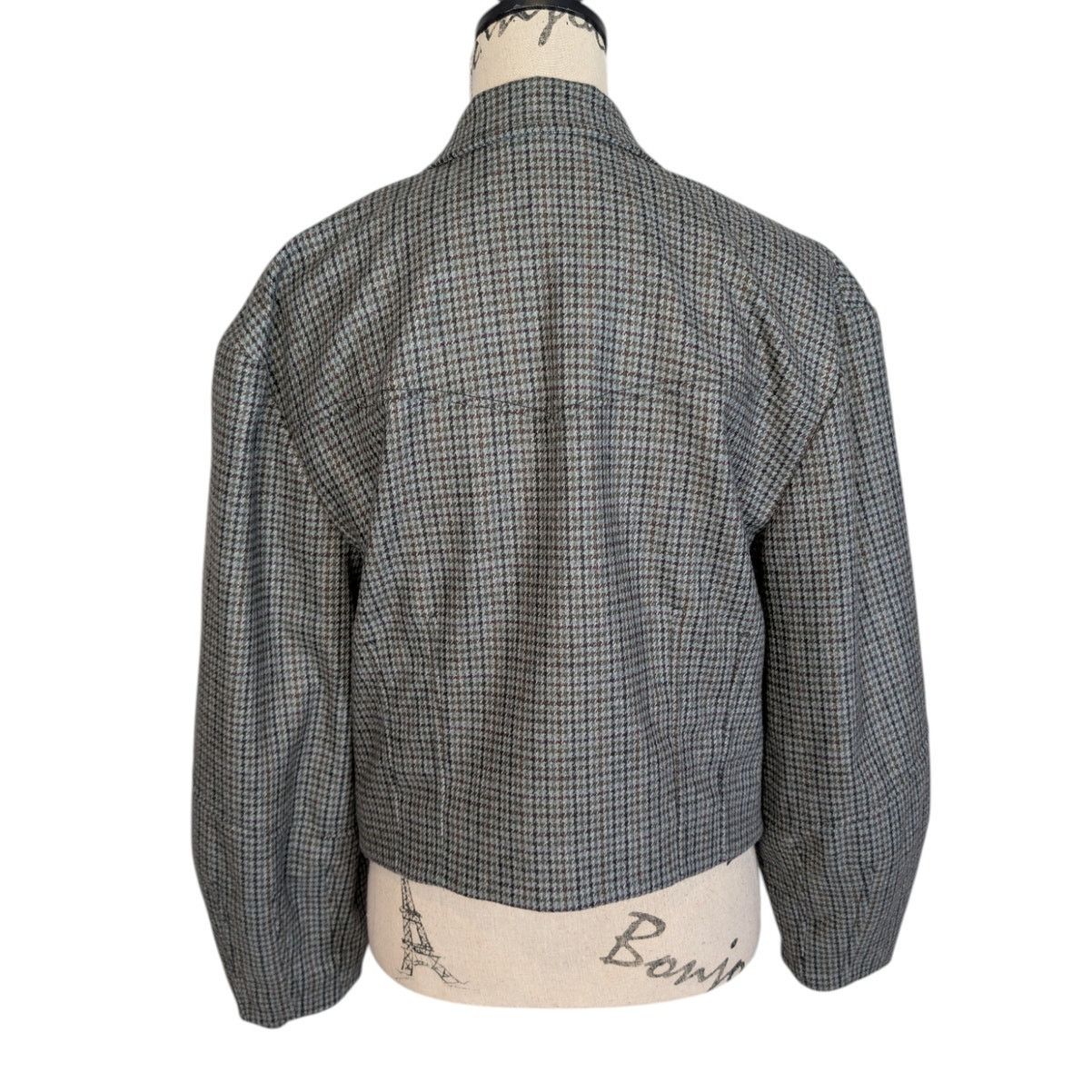 Veronica Beard Veronica Beard Sybille Cropped Houndstooth Wool Blend Blazer Size M / US 6-8 / IT 42-44 - 3 Thumbnail