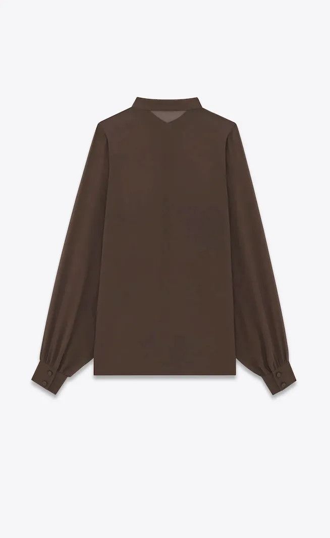 Saint Laurent Paris o1bcso1str1024 Shirt In Silk Georgette in Orange Size US L / EU 52-54 / 3 - 2 Thumbnail
