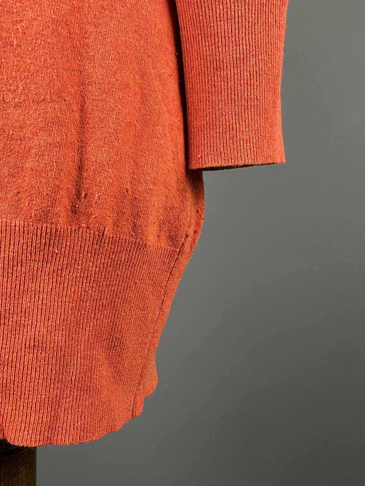 Designer Elisa Cavaletti Orange Wool Cardigan Tunic Dress Size L / 3 Size L / US 10 / IT 46 - 7 Thumbnail