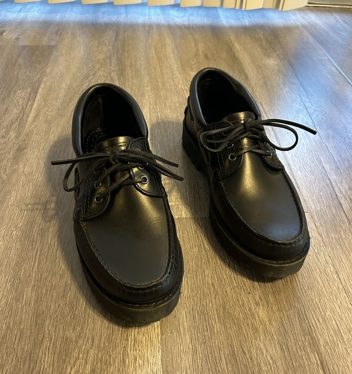 Camper Lab Nautico Boat Shoe Black Leather US EU 42