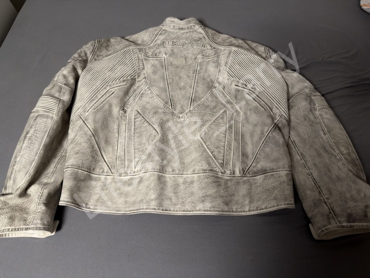 Balenciaga Balenciaga S23 Mudshow Oversized Biker Leather Jacket, Sz 2 Size US M / EU 48-50 / 2 - 14 Thumbnail