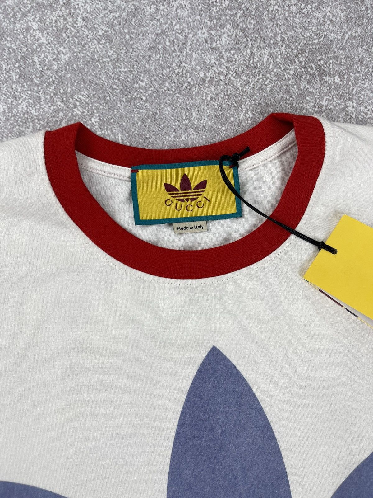 Adidas × Gucci Gucci x Adidas Cotton Jersey T-Shirt White/Red Unisex Size US S / EU 44-46 / 1 - 6 Thumbnail