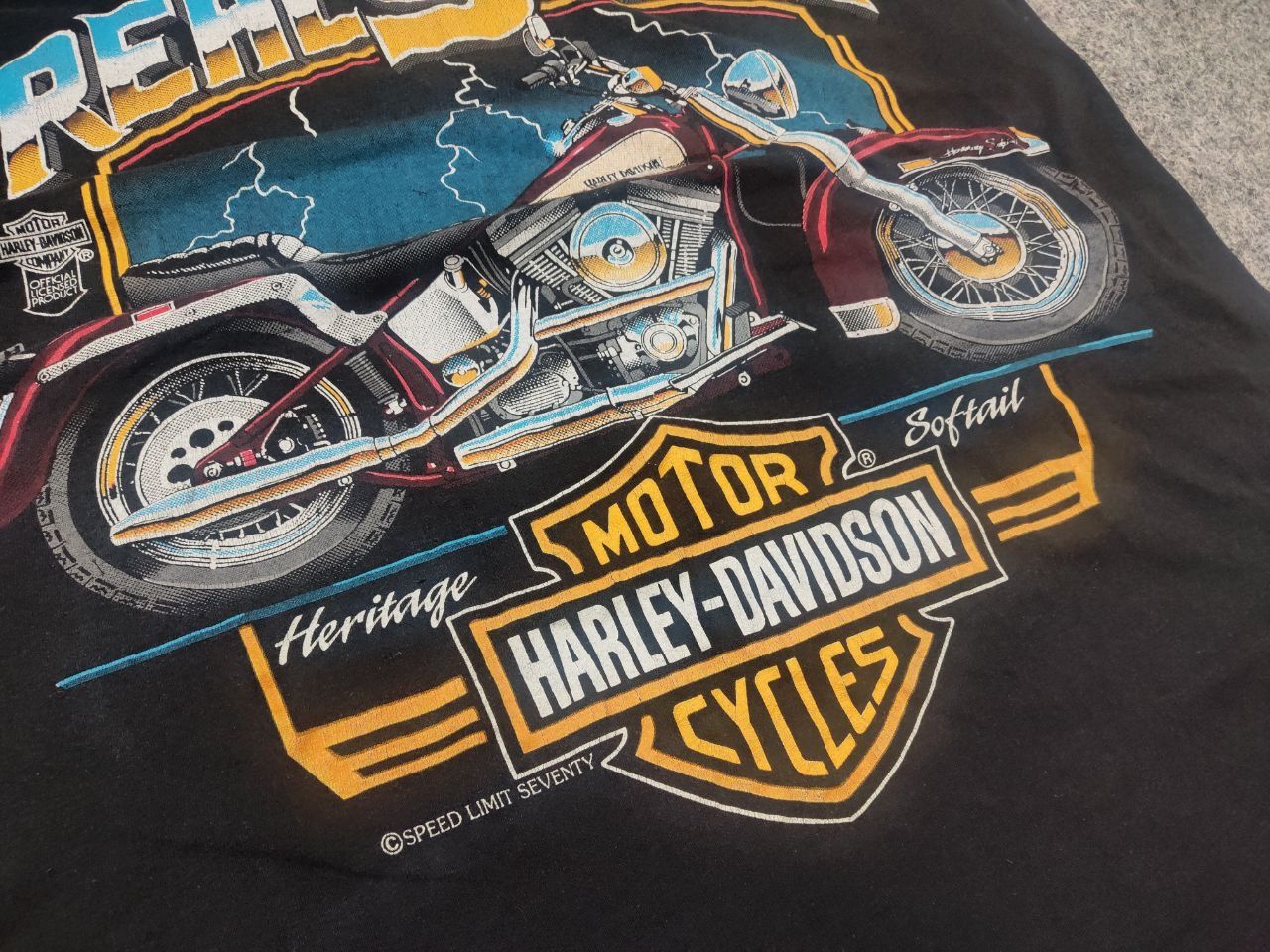 Harley Davidson 80's Harley-Davidson Real Steel Heritage Softail T-shirt Tee Size US M / EU 48-50 / 2 - 13 Thumbnail