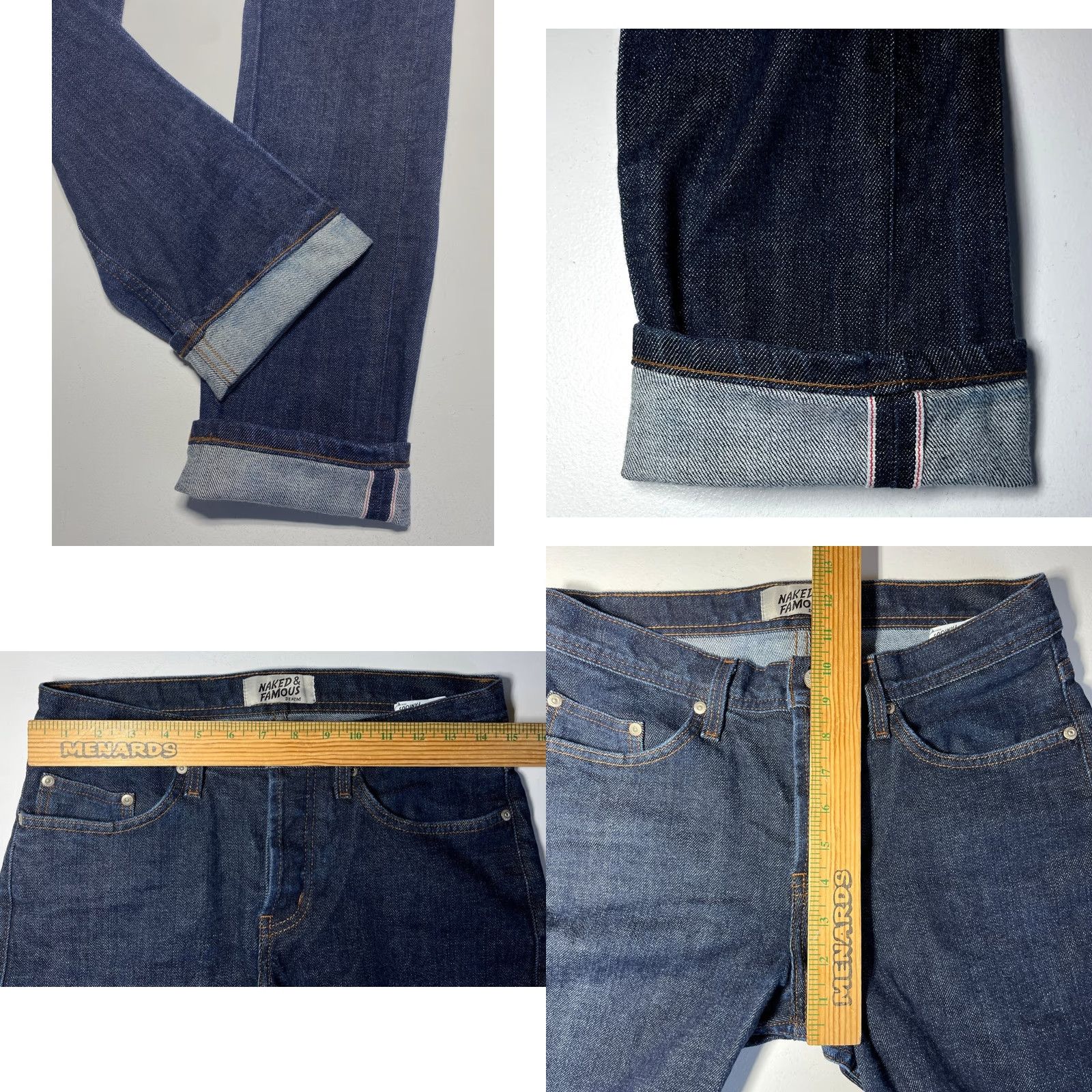 Vintage Naked & Famous Denim Weird Guy Stretch Selvedge Jeans Sz 30x33 Men's Jeans Size US 30 / EU 46 - 9 Thumbnail