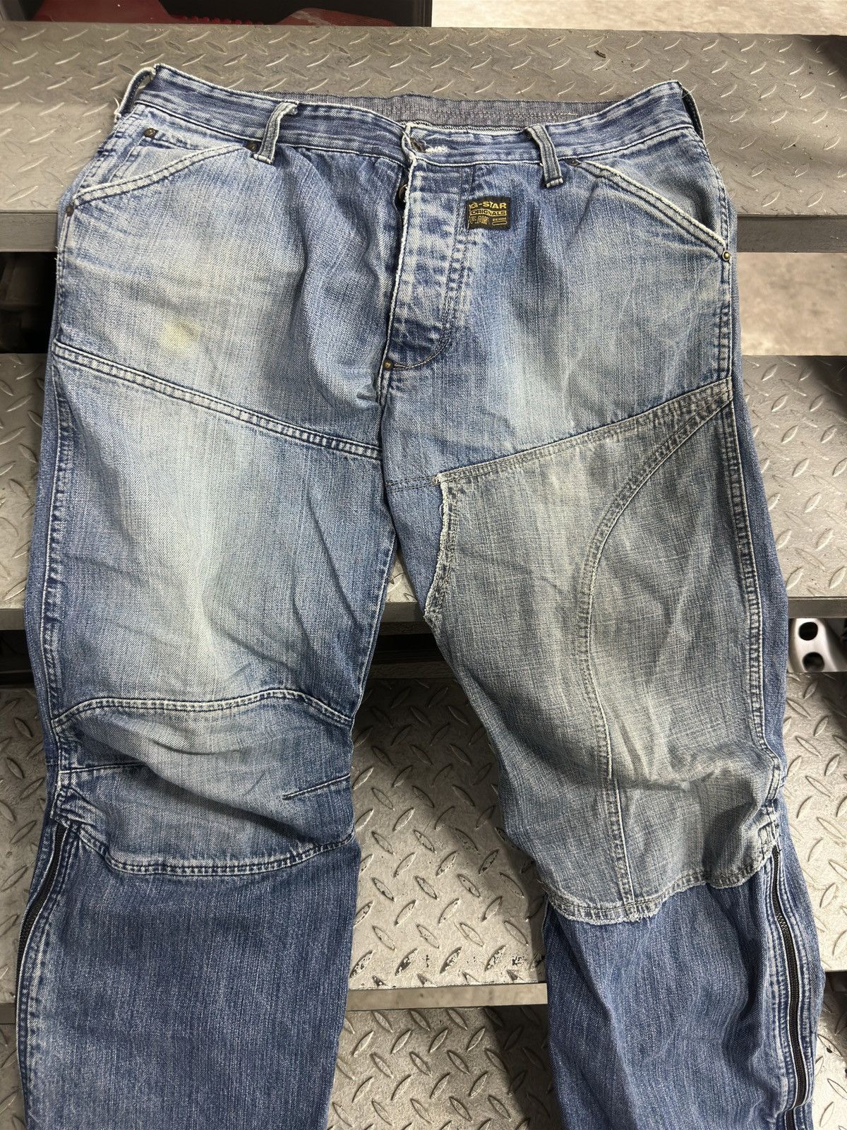 G-Star × Japanese Brand Vintage G Star Raw Baggy Double Knee Jeans Denim Pants y2k Size US 34 / EU 50 - 4 Thumbnail