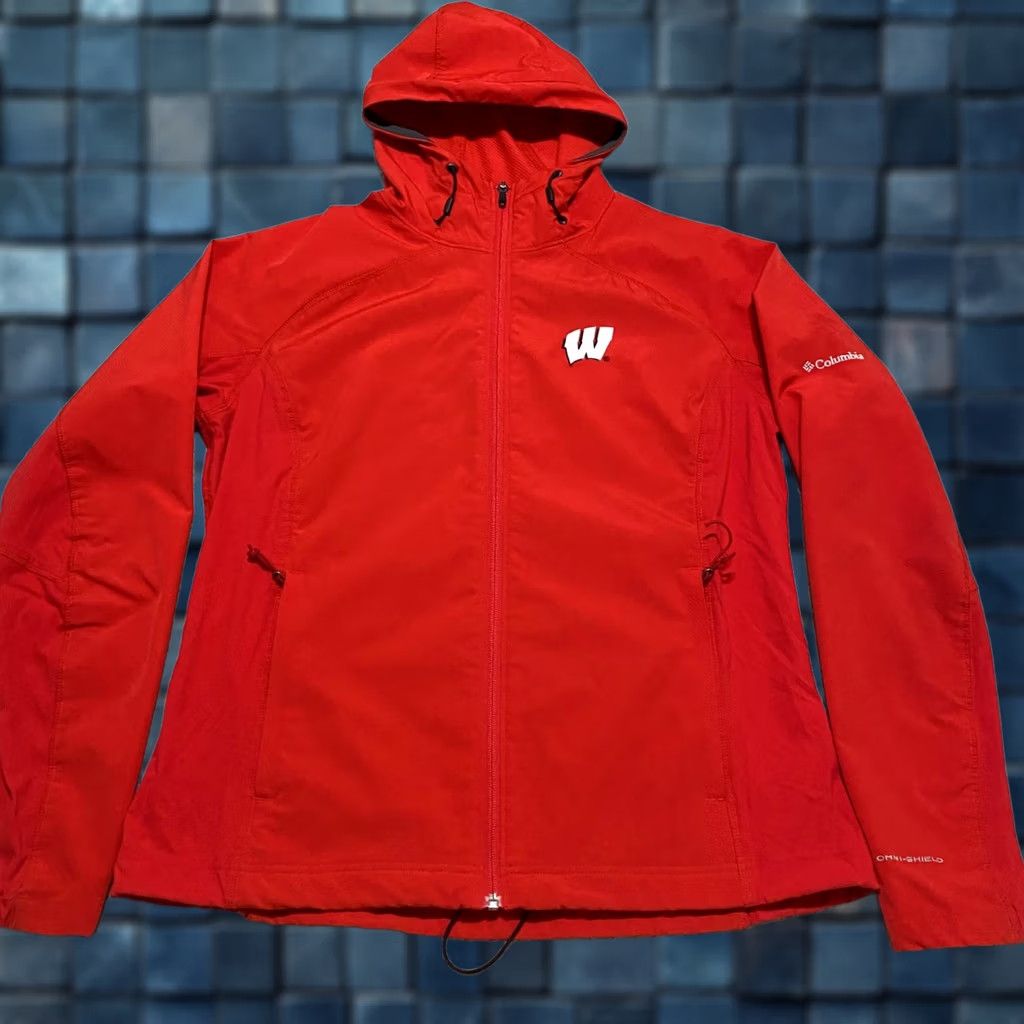 Vintage Columbia Omni-Shield Jacket Windbreaker Red Womens XL Zip Hooded Pockets Fall Winter Spring Adult Women Size XL / US 12-14 / IT 48-50 - 1 Thumbnail