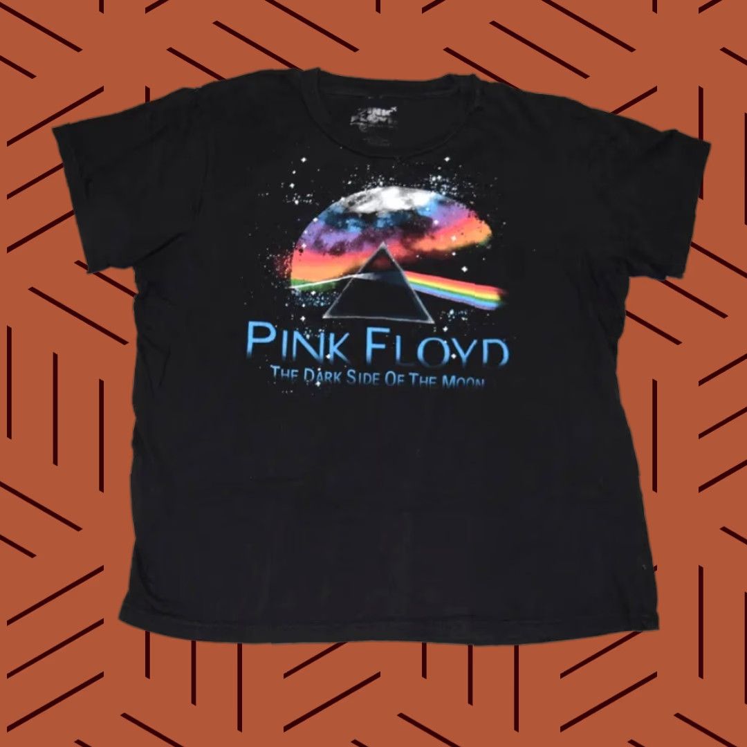 Vintage PINK FLOYD The Dark Side of the Moon Men's Graphic T-Shirt Large Black Moon Concert Size US L / EU 52-54 / 3 - 1 Thumbnail