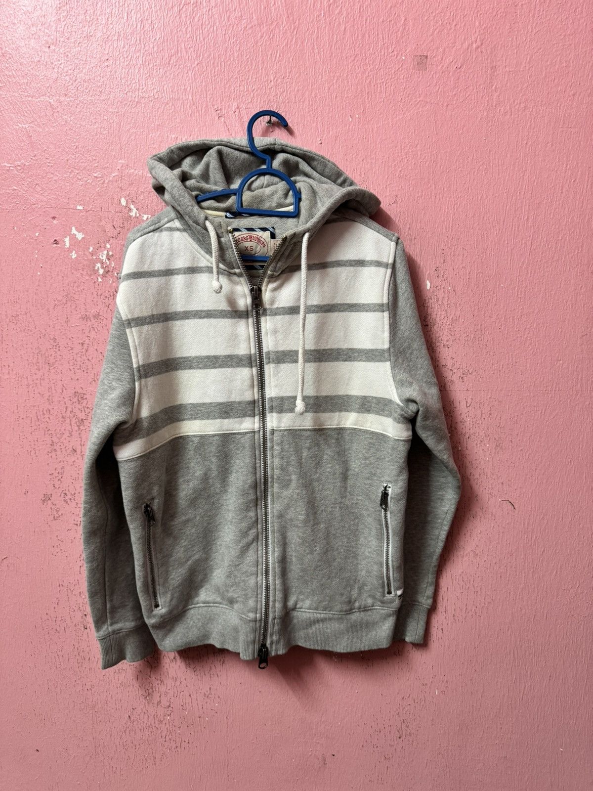 Image of Brooks Brothers Hoodie in Grey, Men's (Size XS)