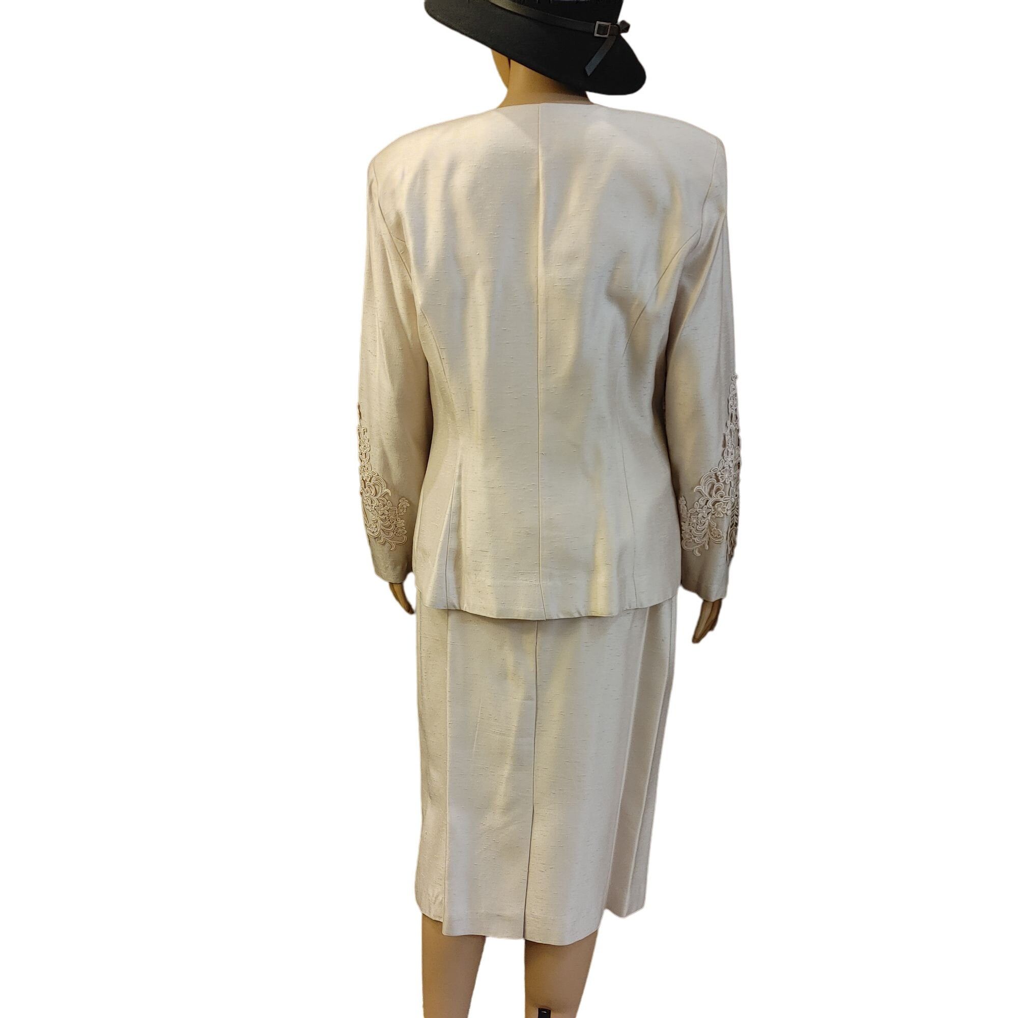 Kasper Karen Miller Woman's Beige 3pc Set Camisole + Long Sleeve Ja Size XL / US 12-14 / IT 48-50 - 3 Thumbnail