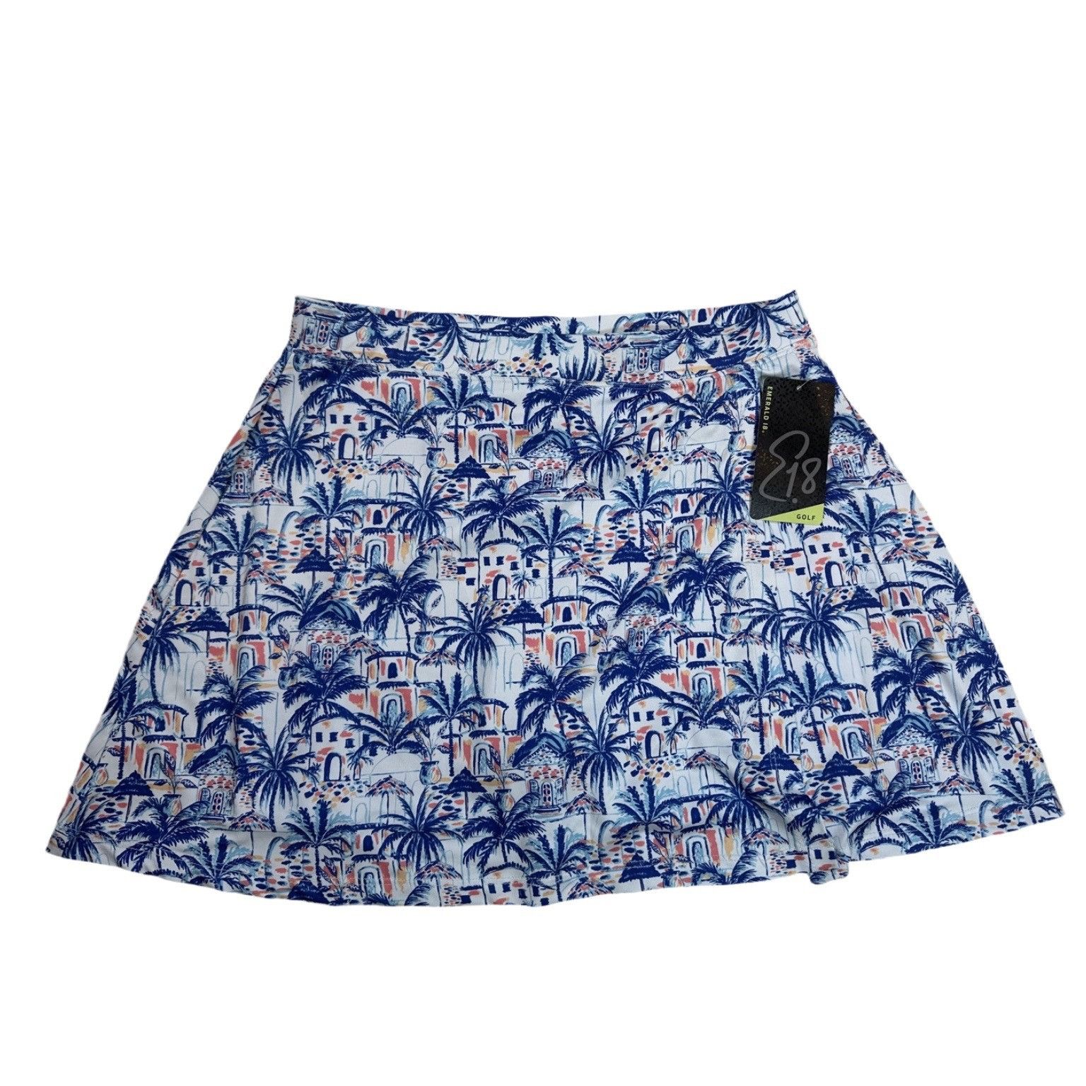 Other NWT Emerald 18 With With Blue Tropical Print Golf Skirt Si Size 29" - 1 Thumbnail