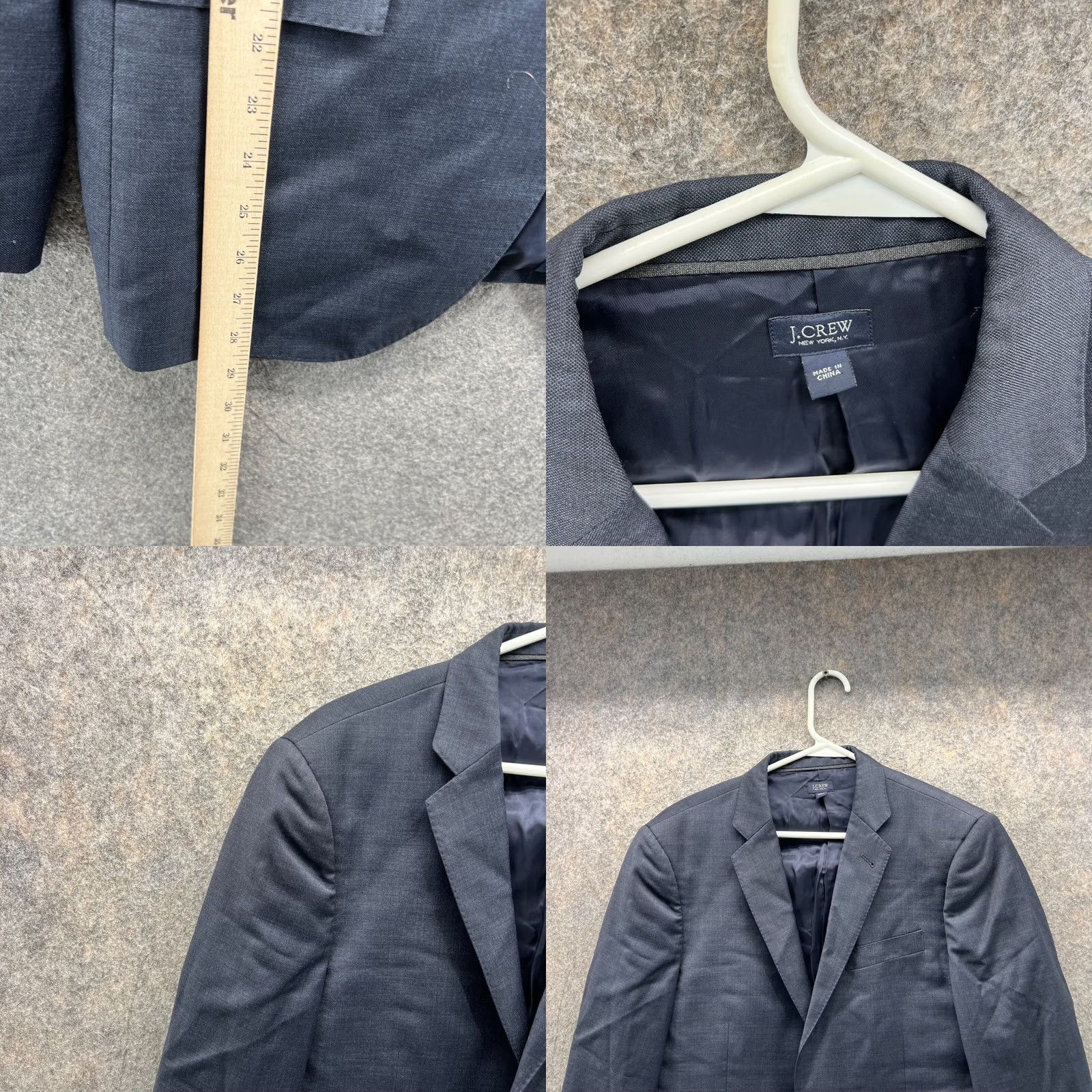 J.Crew J. Crew Blazer Men 38S Blue Wool Single-Breasted Two-Button Jacket Coat Short Length Dress Suit Tuxedo Style Village? Size 38R - 8 Thumbnail