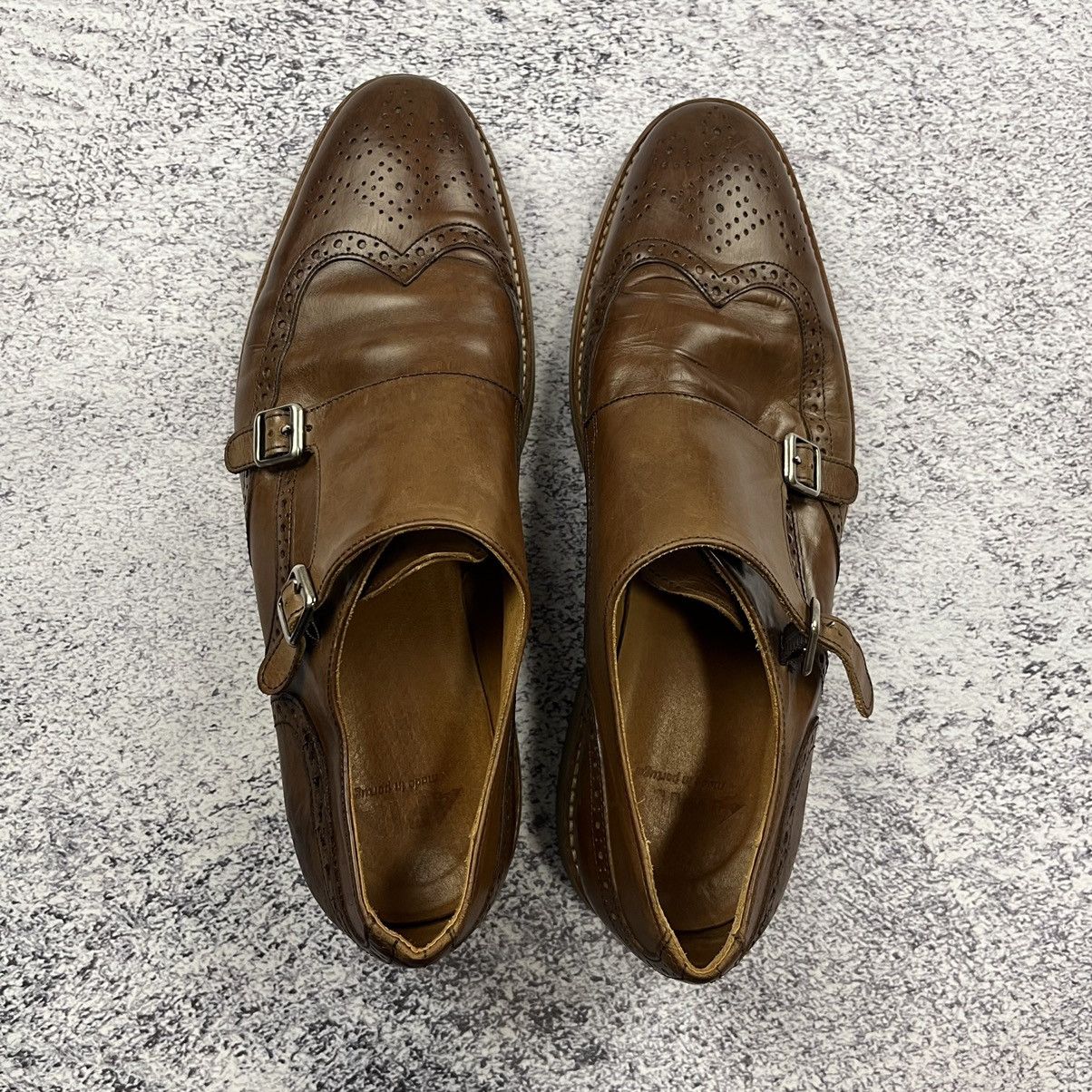 Designer × Leather Apia double monk leather shoes 6816 made in Portugal Size US 9 / EU 42 - 7 Thumbnail