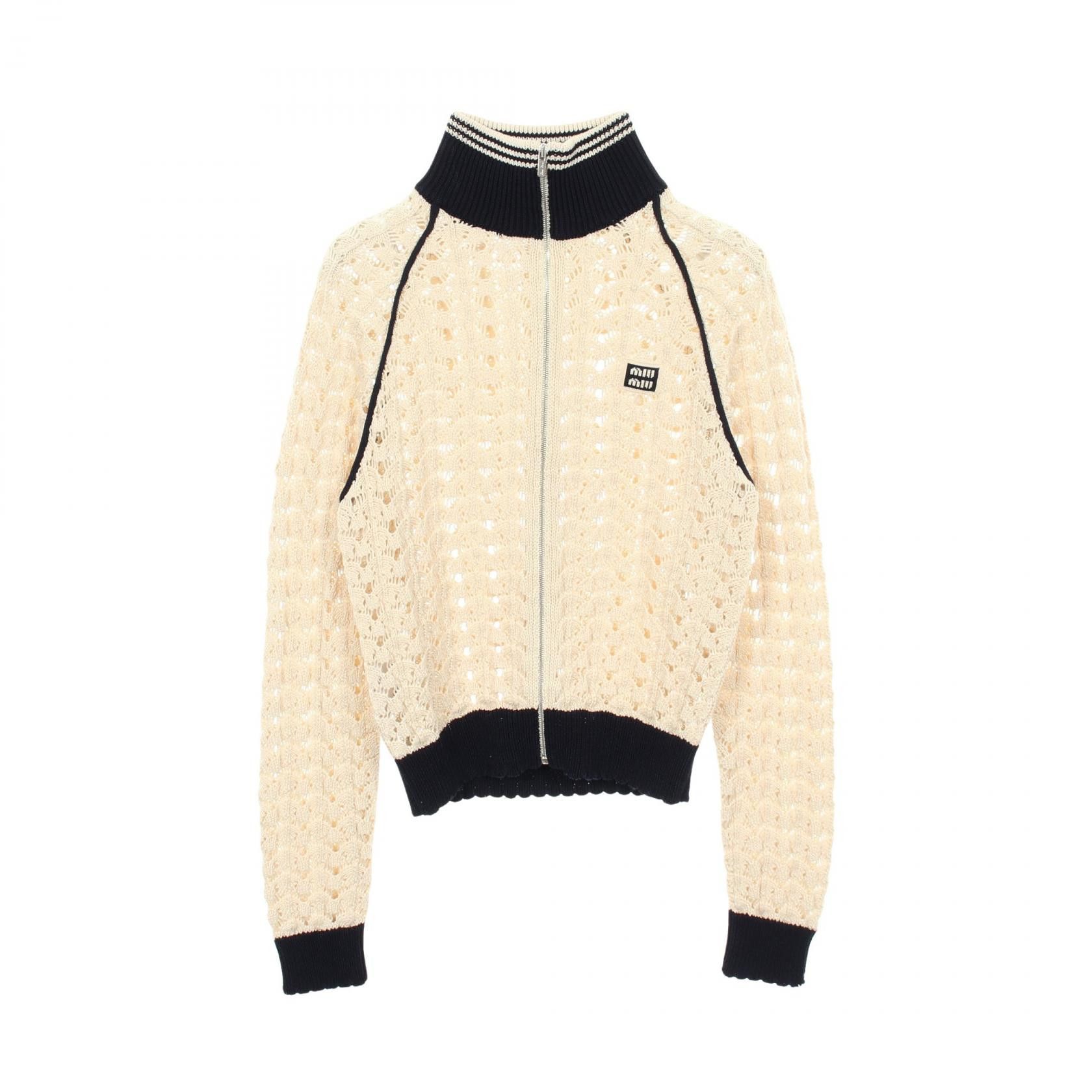 Miu Miu Miu Miu Miu Miu Cotton Cardigan Textile Tops MMF01I DUTY FREE for USA Size ONE SIZE - 1 Thumbnail