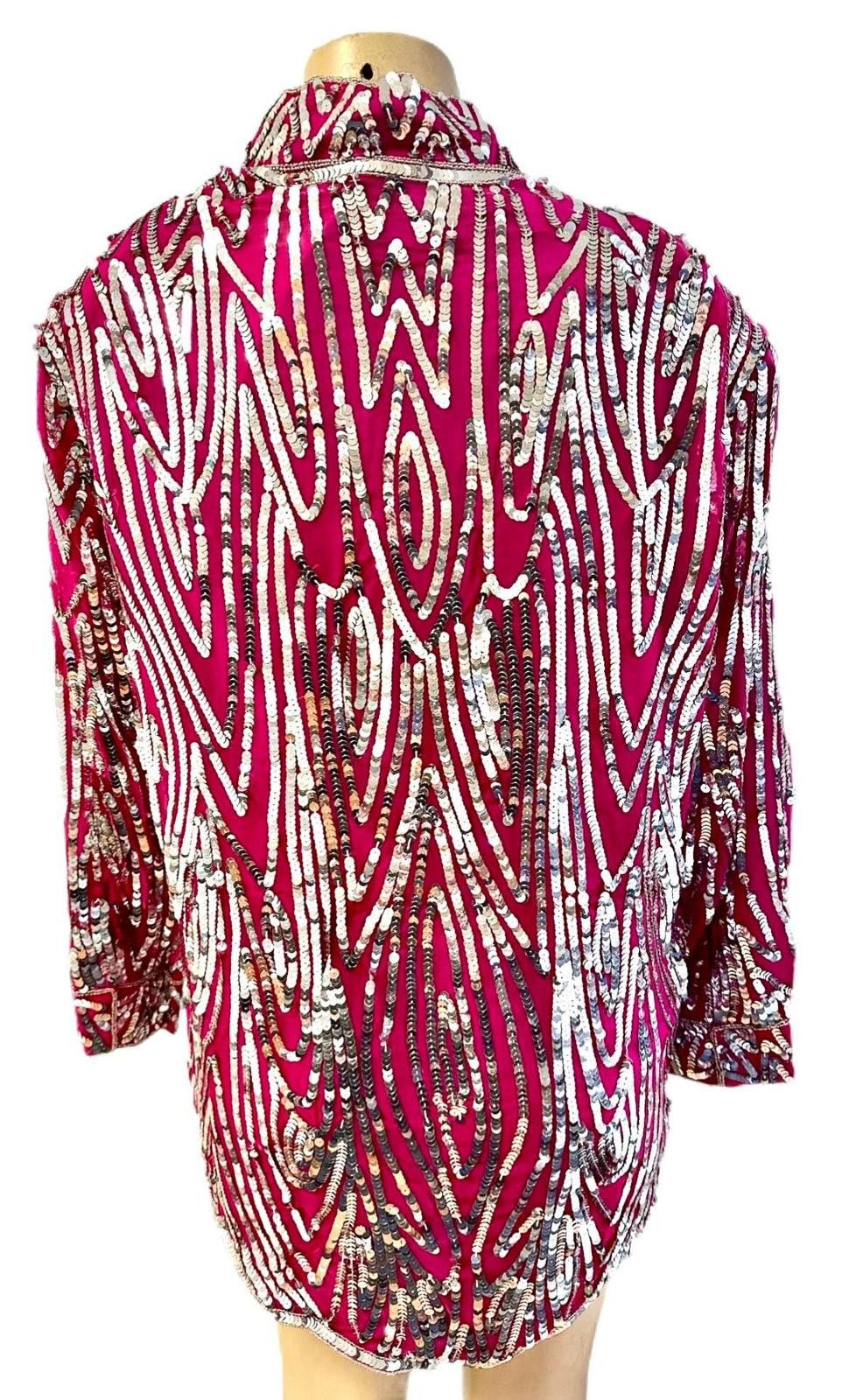 Other Sequin Top Fushia Silver size 2X Size XXL / US 16-18 / IT 52-54 - 2 Thumbnail