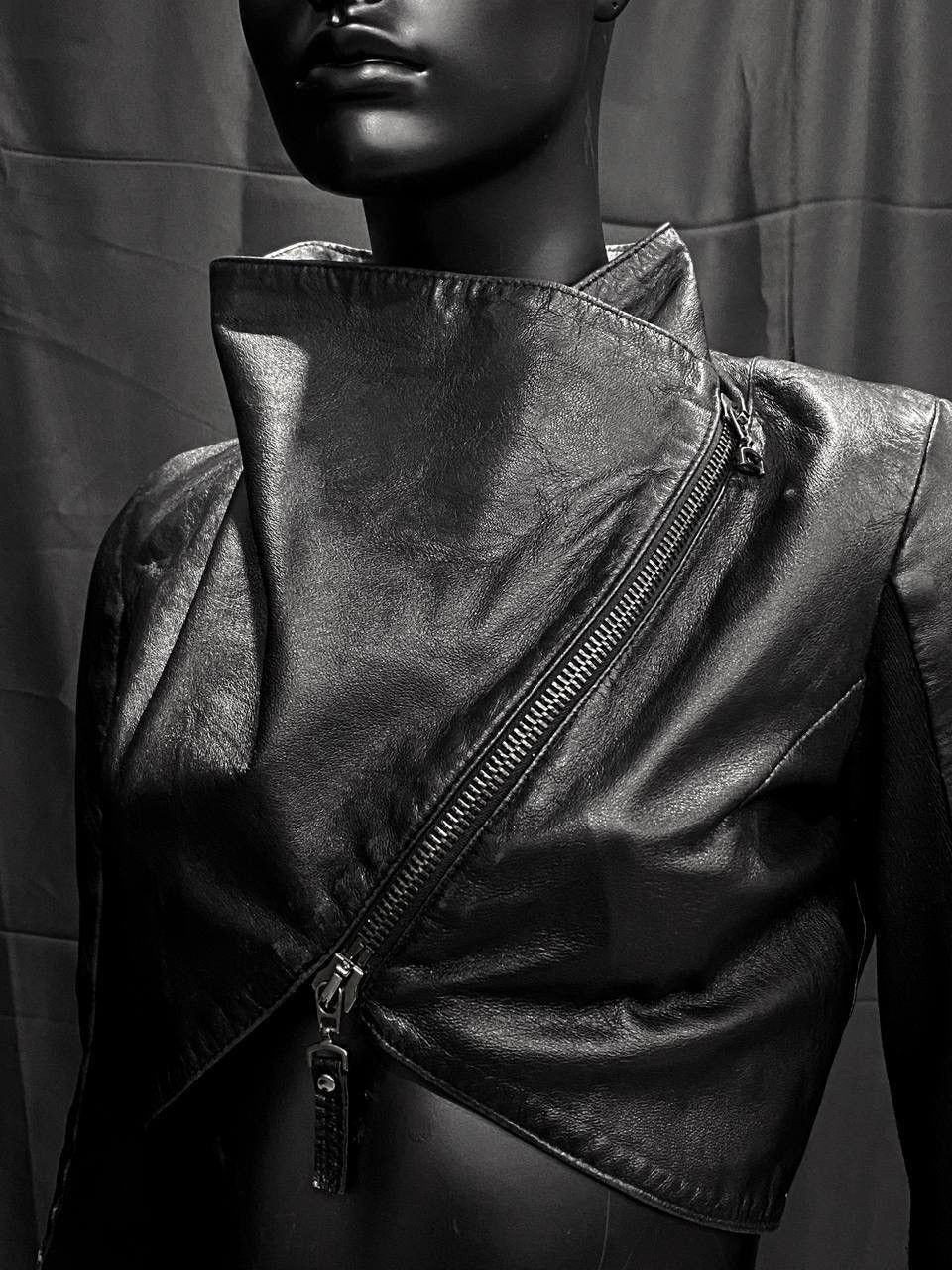 Other Italian Horse Leather Asymmetric Crop Jacket Size S / US 4 / IT 40 - 7 Thumbnail