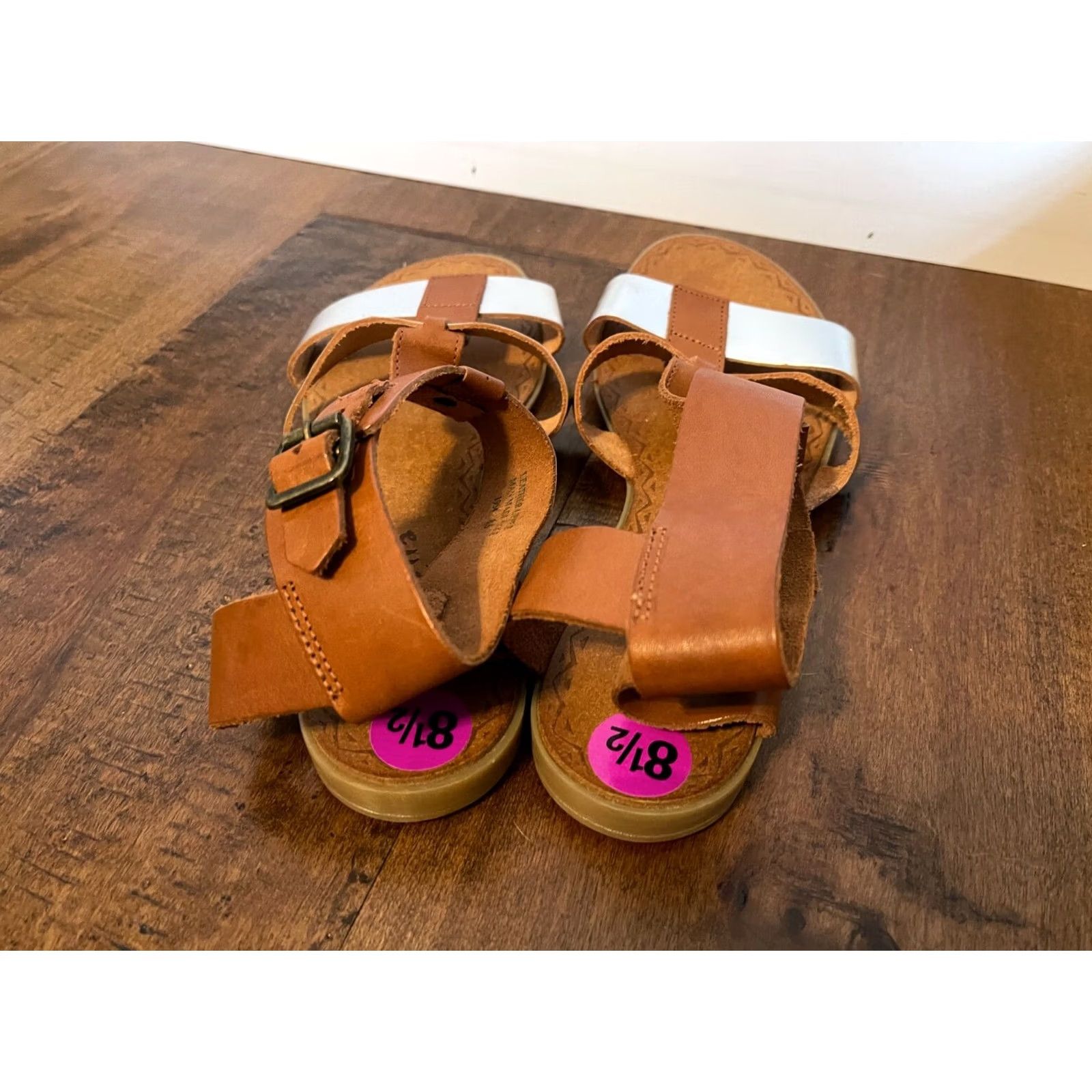 Vintage Mariella Brown Leather Caged Ankle Open Toe Sandal Flats New Women's 8.5 Made in Italy Size US 9 / IT 39 - 5 Thumbnail