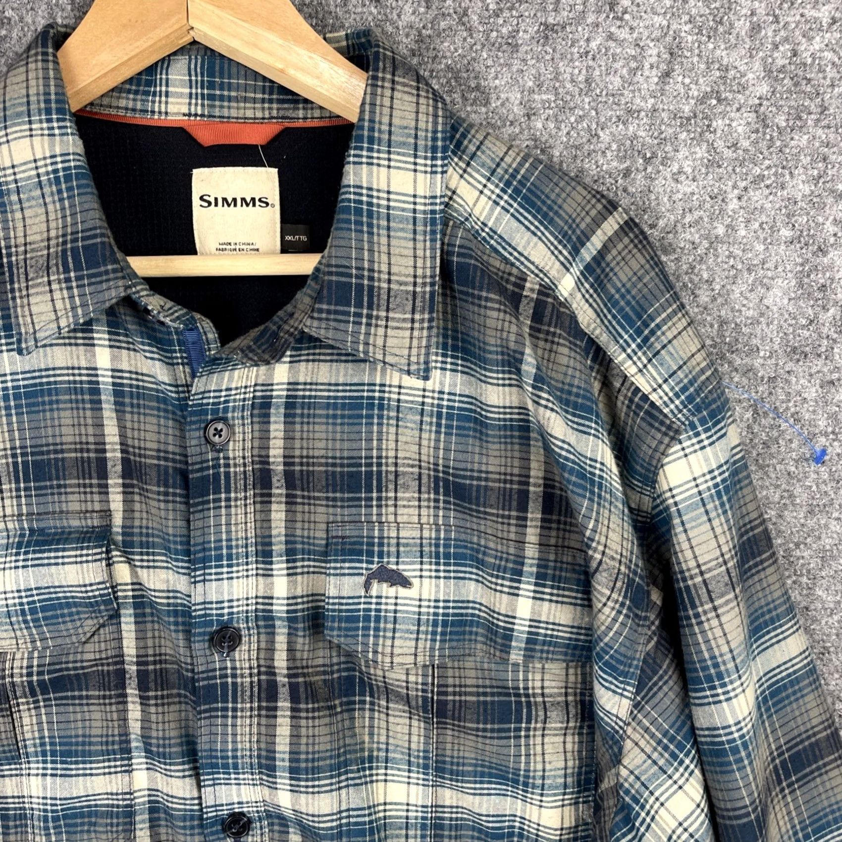 Vintage Simms Fishing Shirt Mens 2XL Flannel Plaid Thermal Waffle Lined Shacket Button Size US XXL / EU 58 / 5 - 3 Thumbnail