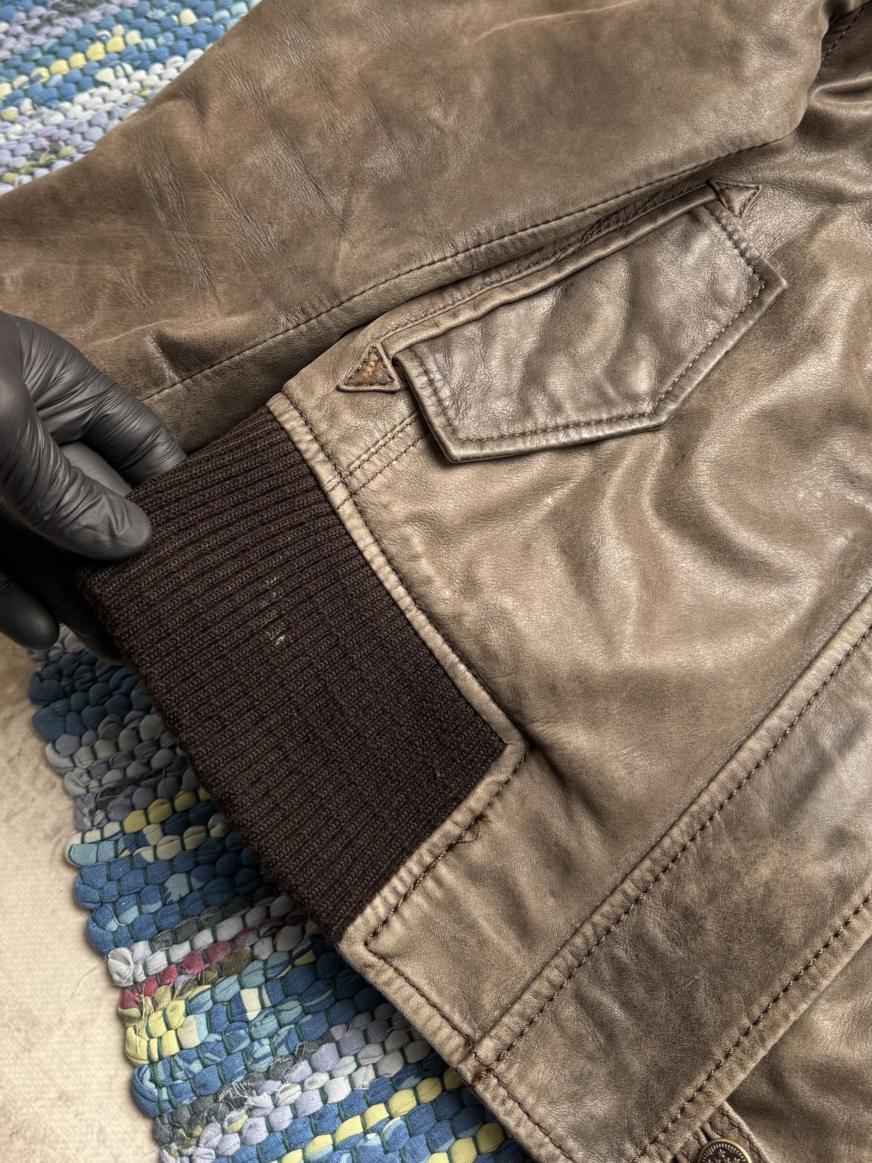 Vintage Vintage Real Leather Bomber Jacket Button Up Casual Jacket Size M / US 6-8 / IT 42-44 - 5 Thumbnail