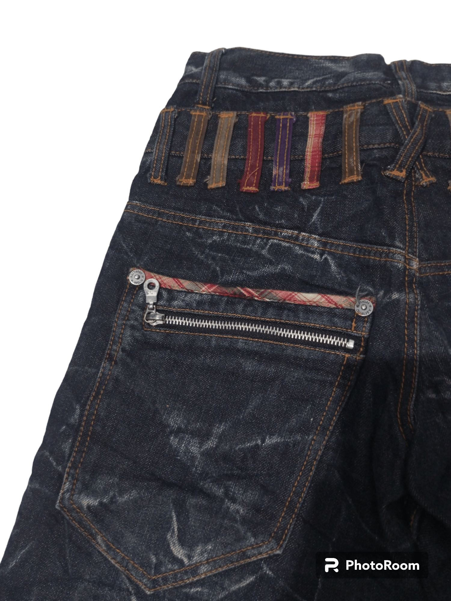 Hysteric Glamour Vintage Nylaus jeans double waist acid wash denim Size US 29 - 5 Thumbnail